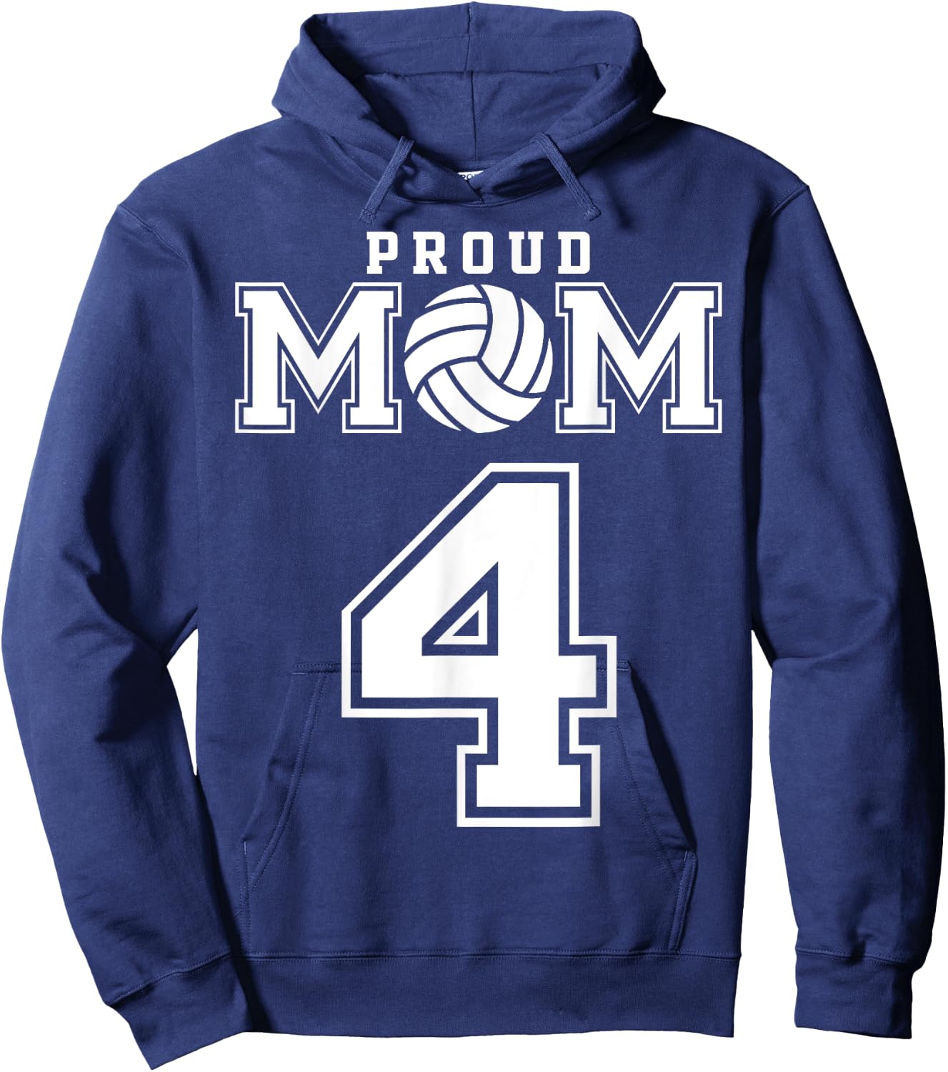Custom Proud Volleyball Mom Number 4 Personalized Women Hoodie - Hoodie | Navy