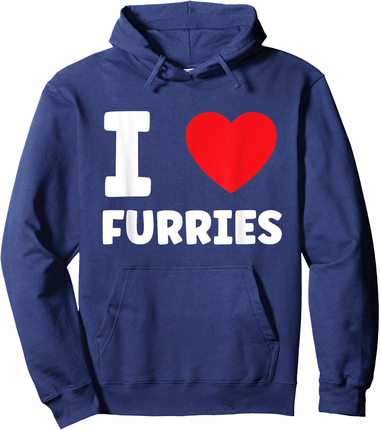 Cute I Heart Furries Furry Fandom Love Hoodie - Hoodie | Navy