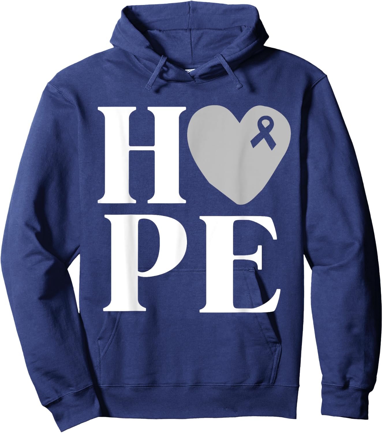 Brain Cancer Awareness Shirt Hope Grey Ribbon Awareness Hoodie - Hoodie | Navy