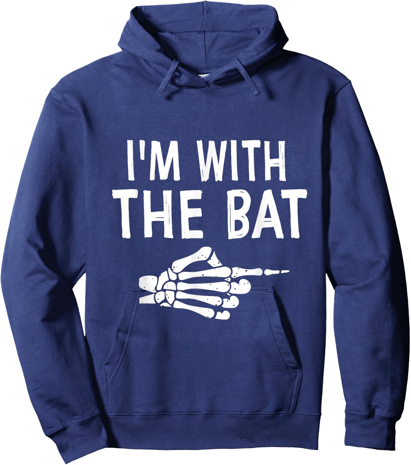 I'm With The Bat Funny Matching Couple Halloween Costume Hoodie - Hoodie | Navy