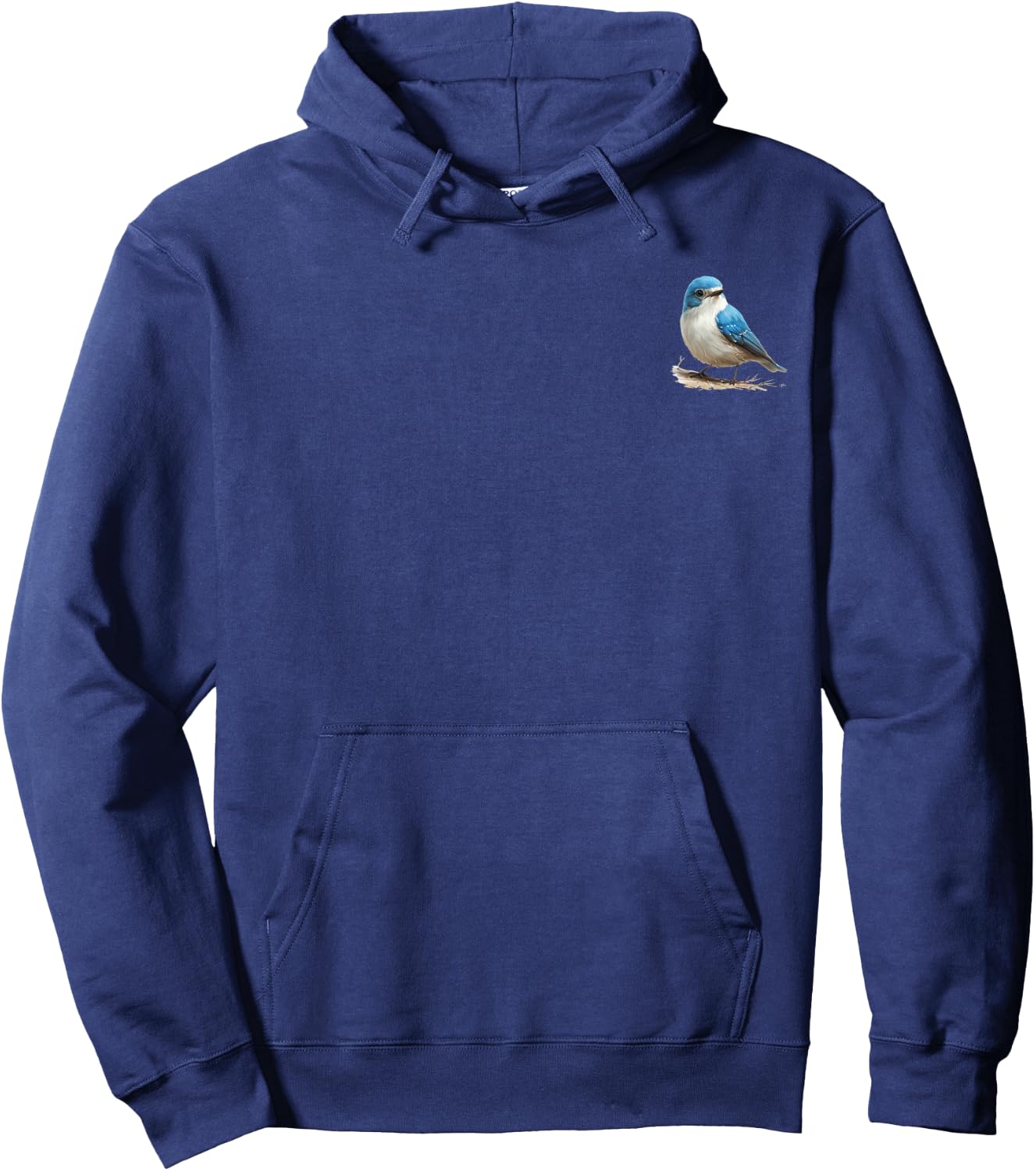 Bluebird in pocket - Watercolor Bluebird Hoodie - Hoodie | Navy