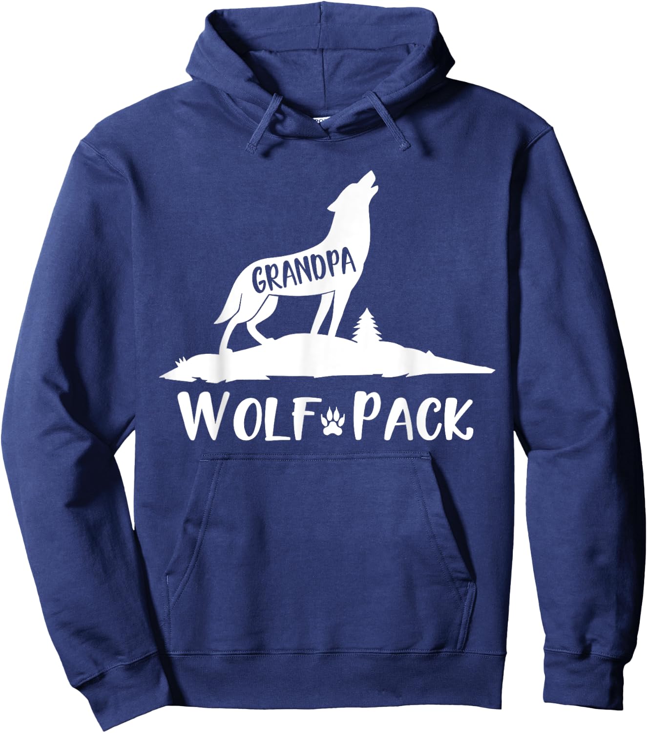 Wolf Pack Matching Family Grandpa Wolf Wolves Hoodie - Hoodie | Navy