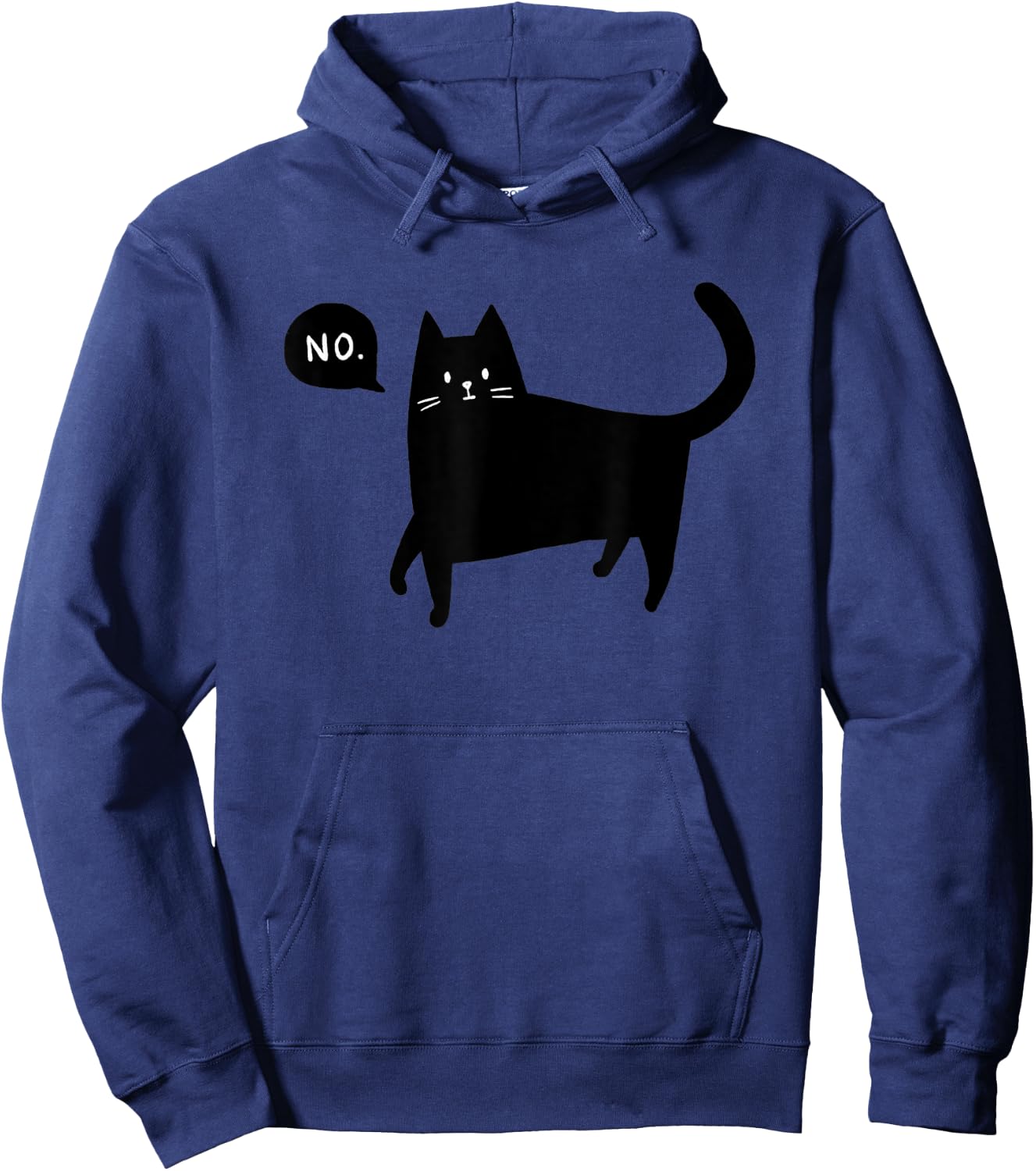 Black Cat Says No Funny Pet Lover Hoodie - Hoodie | Navy