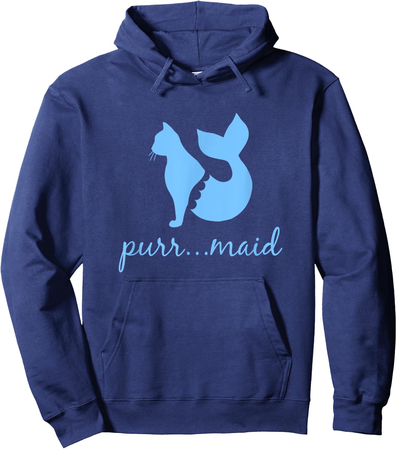 Purrmaid - Funny Cat Lady Mermaid Feline Lover Hoodie - Hoodie | Navy