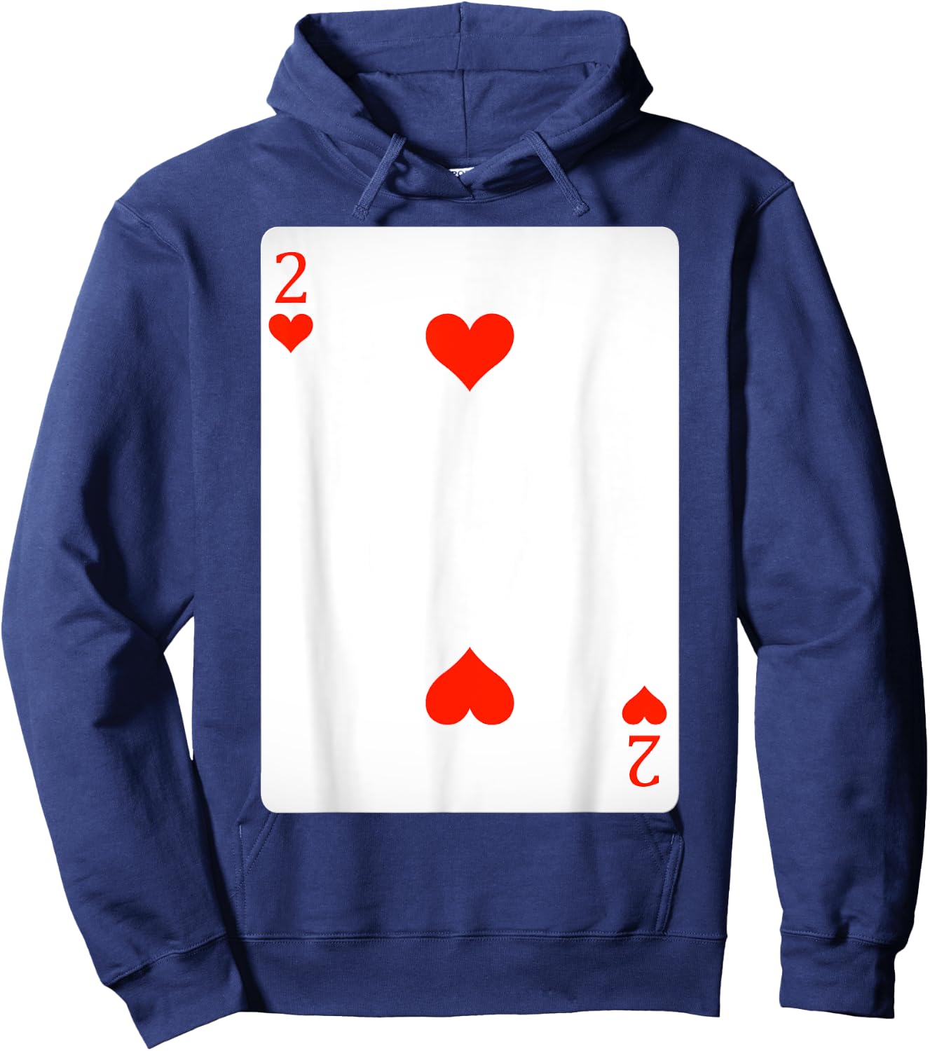 2 Two Of Hearts Playing Cards Shirt Easy Halloween Costume Hoodie - Hoodie | Navy