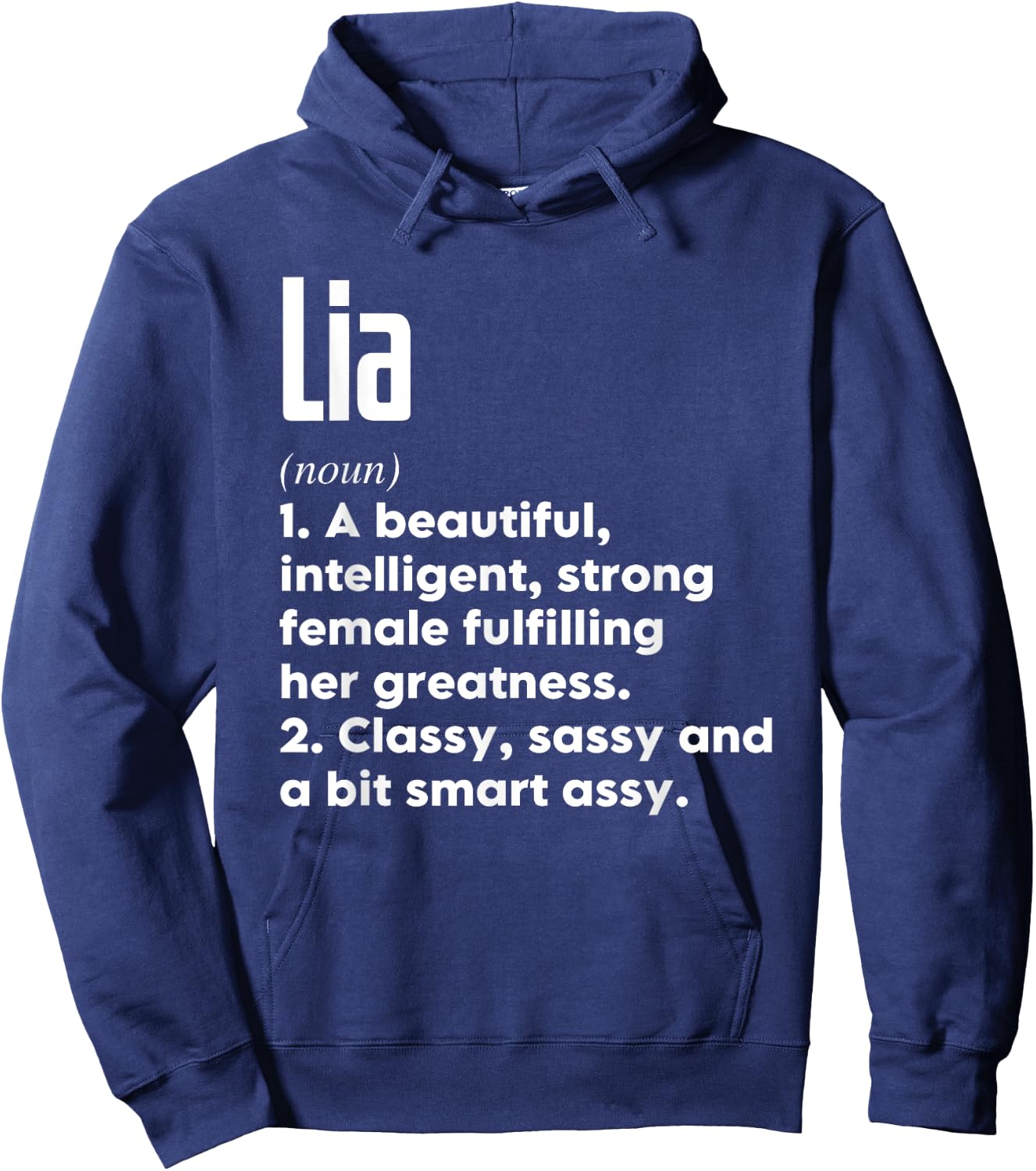 Lia Definition Funny Meaning Personalized Name Hoodie - Hoodie | Navy