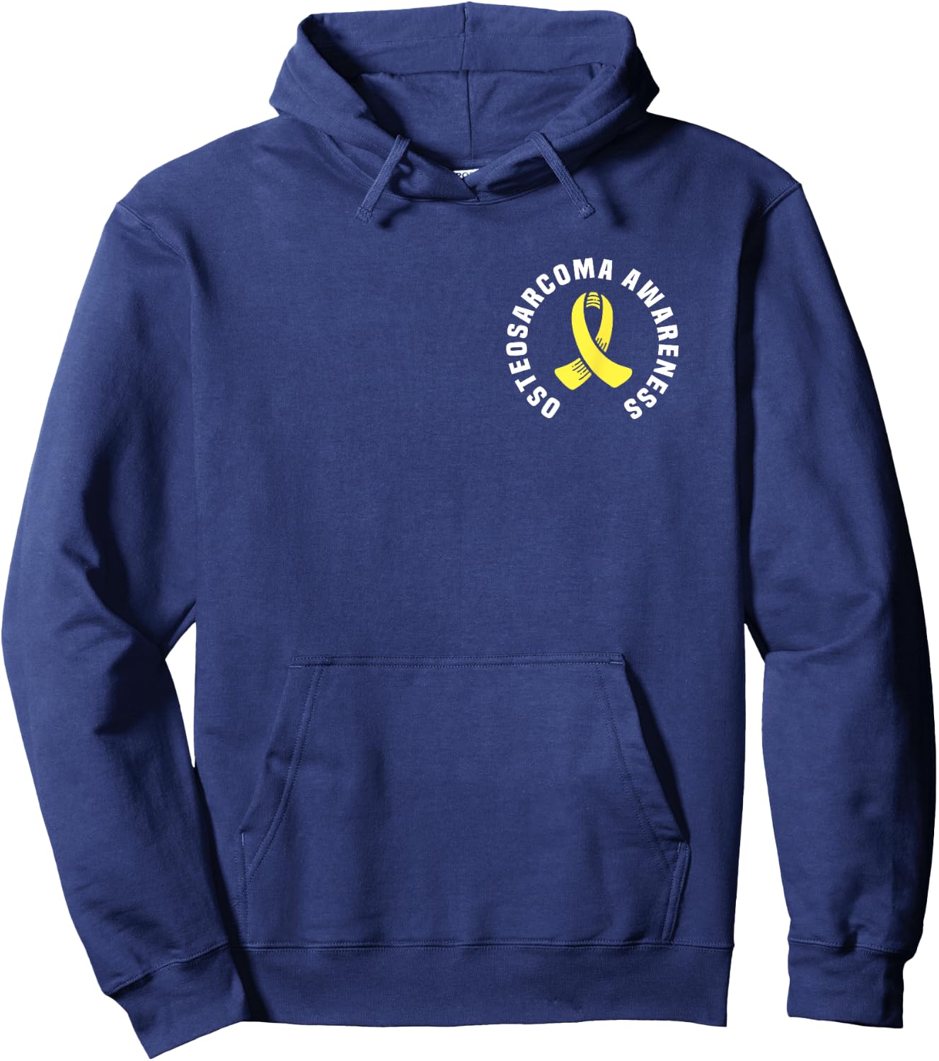 Osteosarcoma Awareness Pocket Wear With Yellow Ribbon Hoodie - Hoodie | Navy