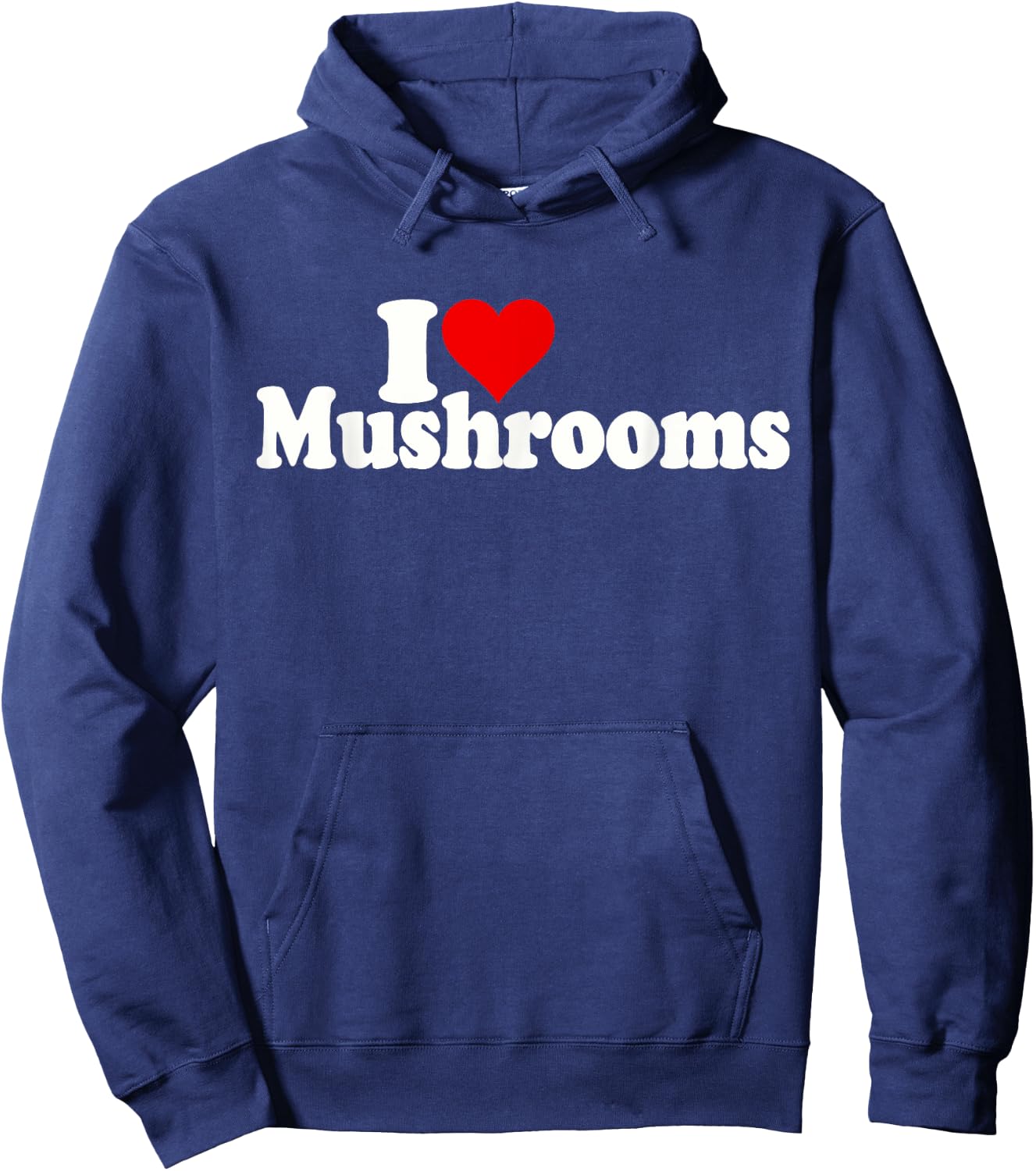 I Love Heart Mushrooms Fungi Hoodie - Hoodie | Navy