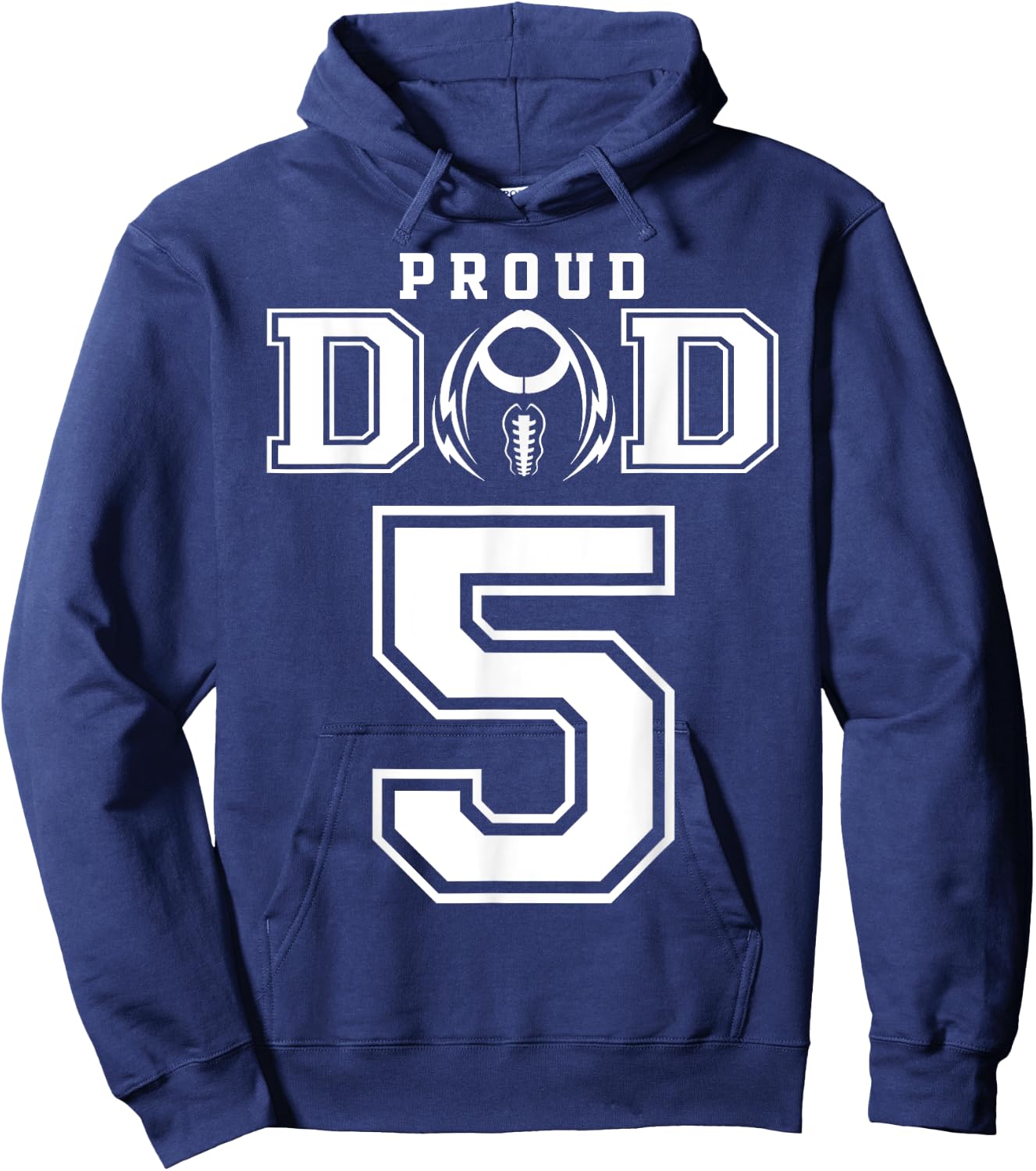 Custom Proud Football Dad Number 5 Personalized Hoodie - Hoodie | Navy