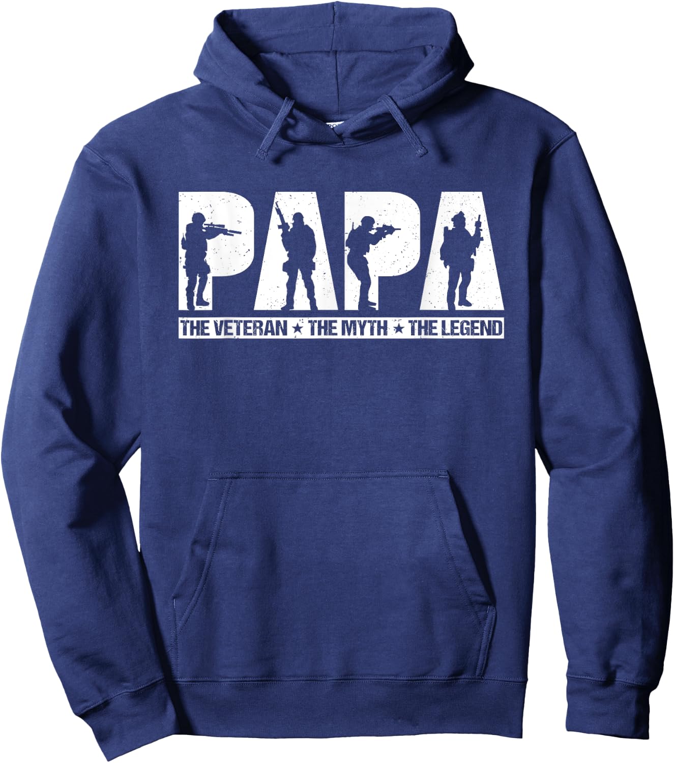 Papa Veteran The Myth The Legend Fathers Day Grandpa Hoodie - Hoodie | Navy