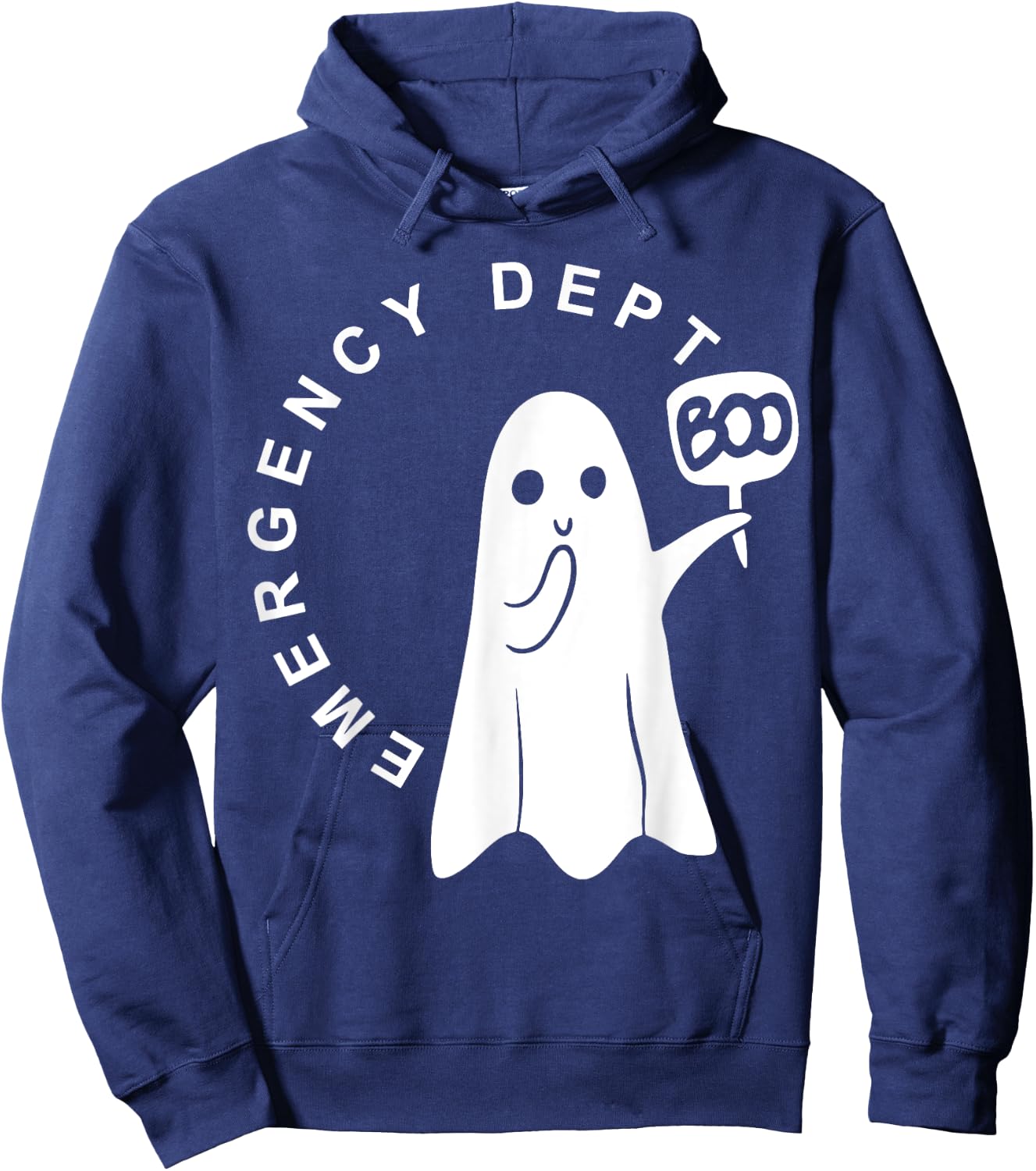 Emergency Dept Boo Ghost Halloween Emergency Room ER Nurse Hoodie - Hoodie | Navy