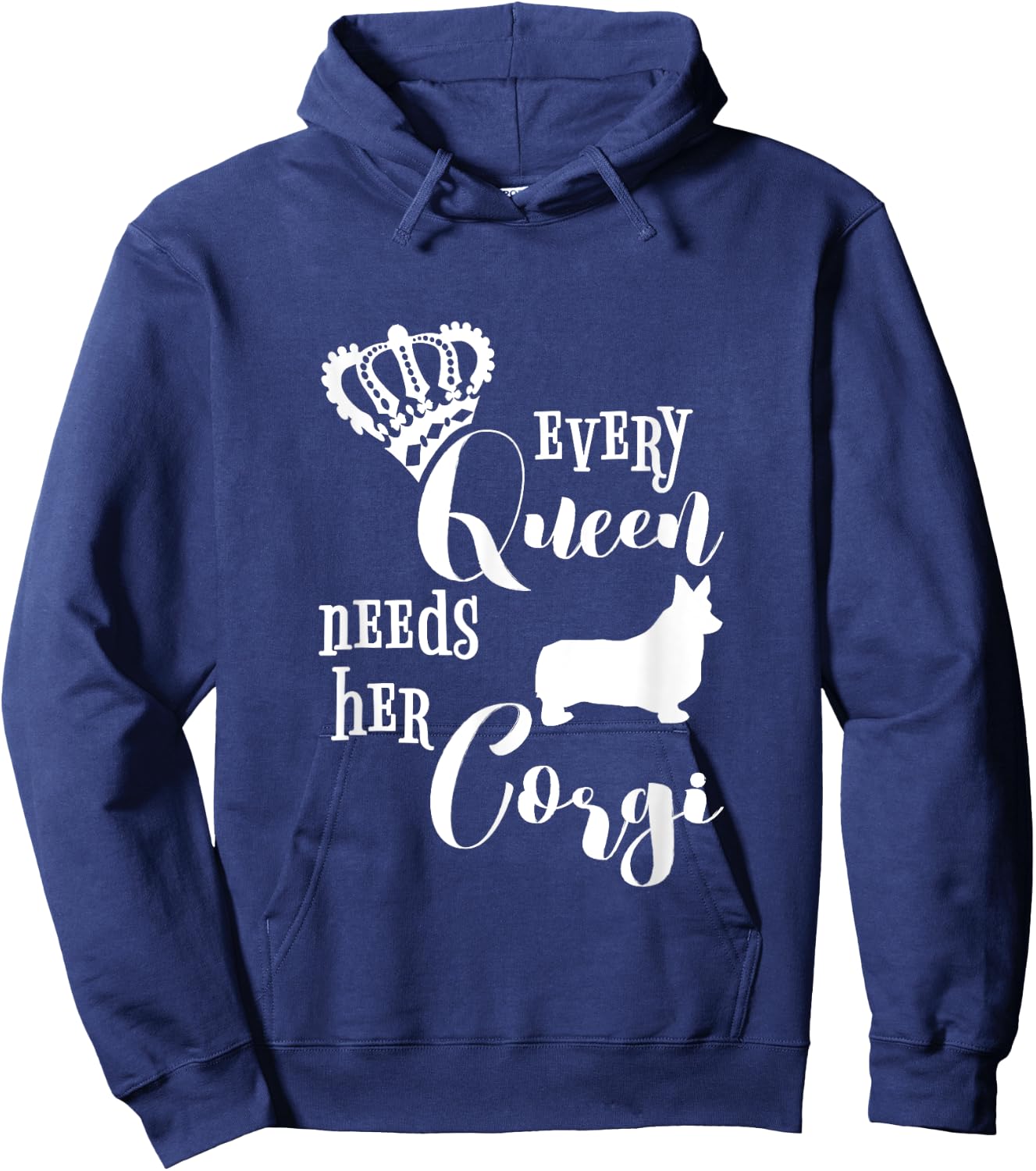Every Queen Needs Her Corgi Shirt Dog Lovers Mom Crown Gift Hoodie - Hoodie | Navy