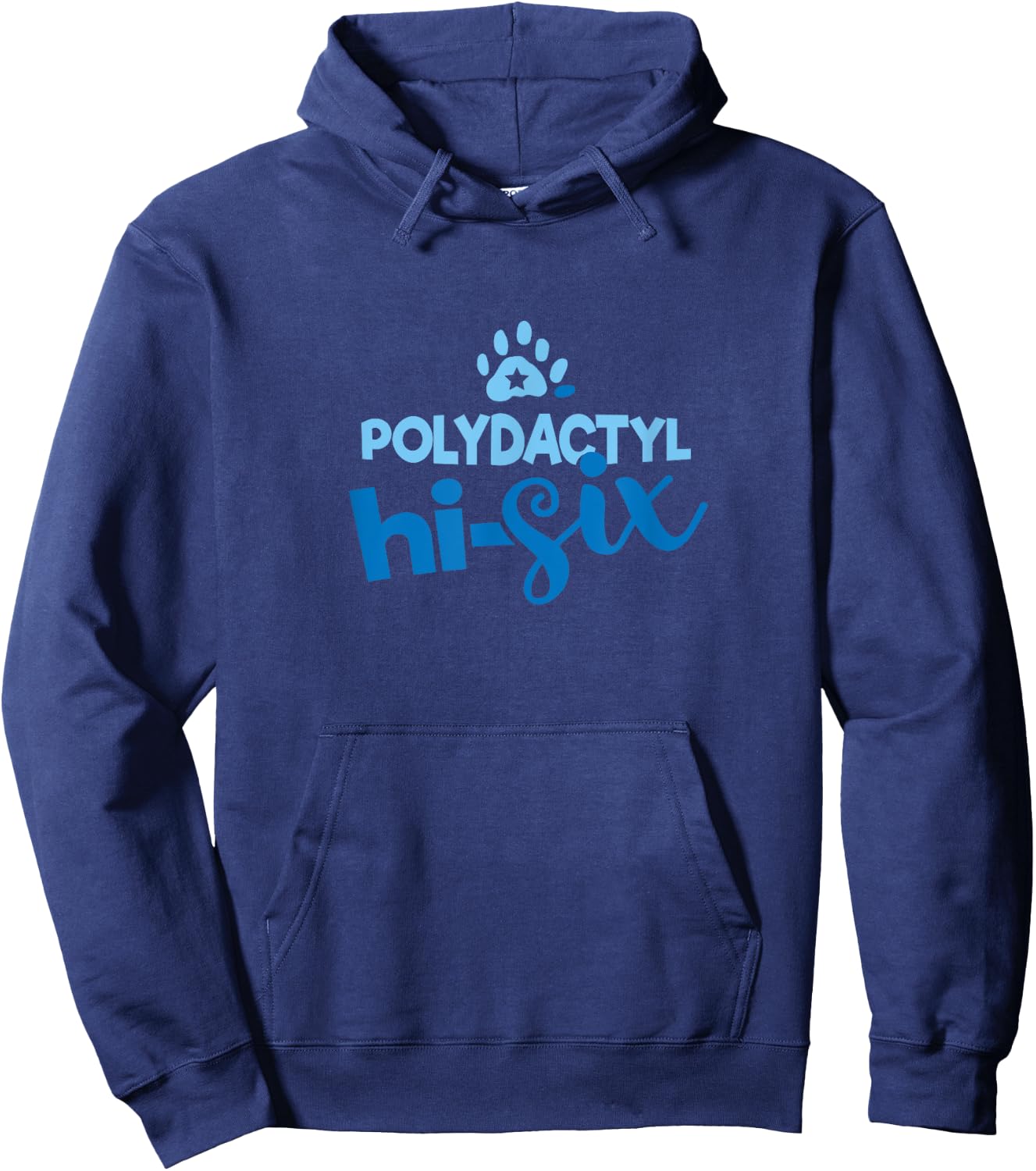POLYDACTYL PAWS CAT KITTEN HI-SIX Men Women Hoodie - Hoodie | Navy