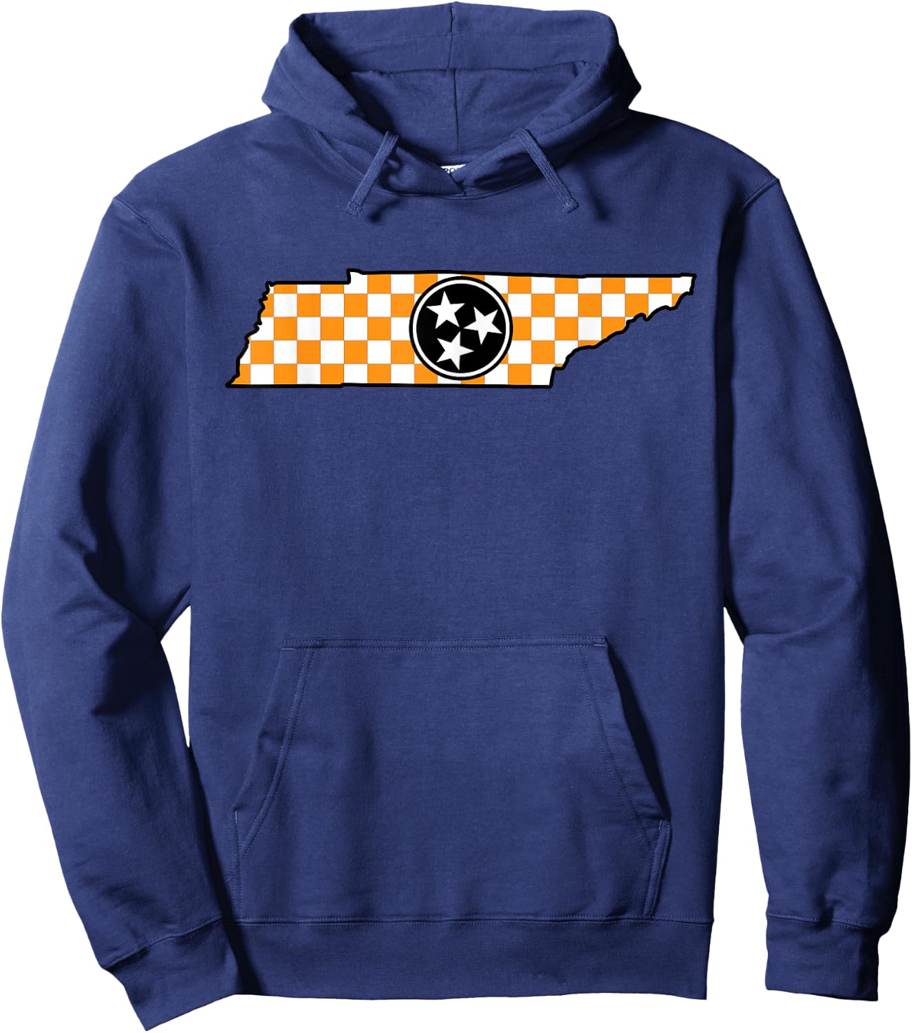 Volunteer State Orange/White Checkerboard Tri-Star Tennessee Hoodie - Hoodie | Navy