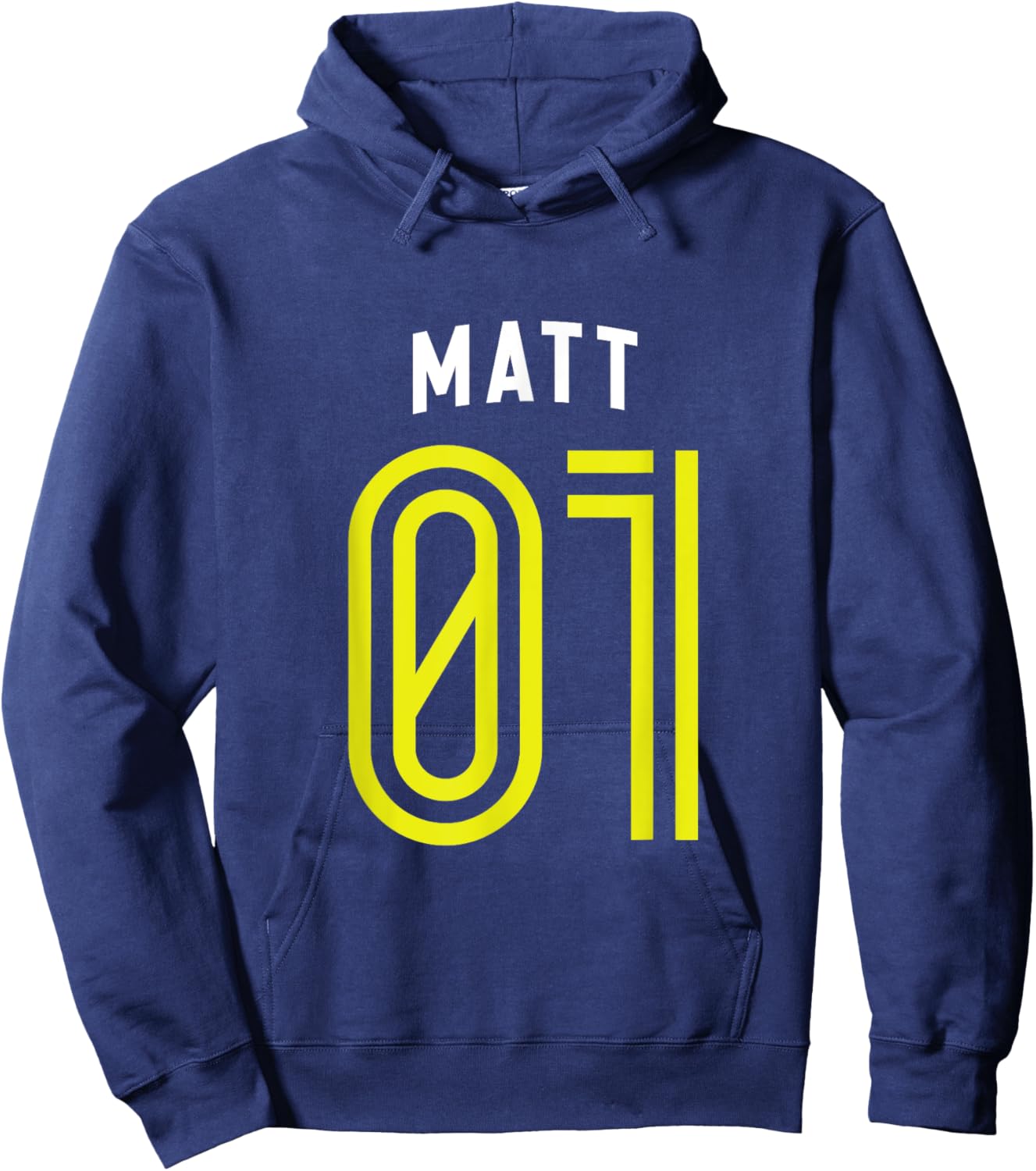 MATT 01 - Number One Team Sports Fan Varsity Style Hoodie - Hoodie | Navy