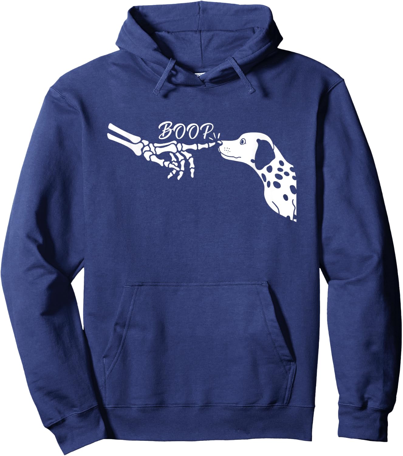 Dalmatian Skeleton Hand Boop Halloween Pet Women Girls Kids Hoodie - Hoodie | Navy