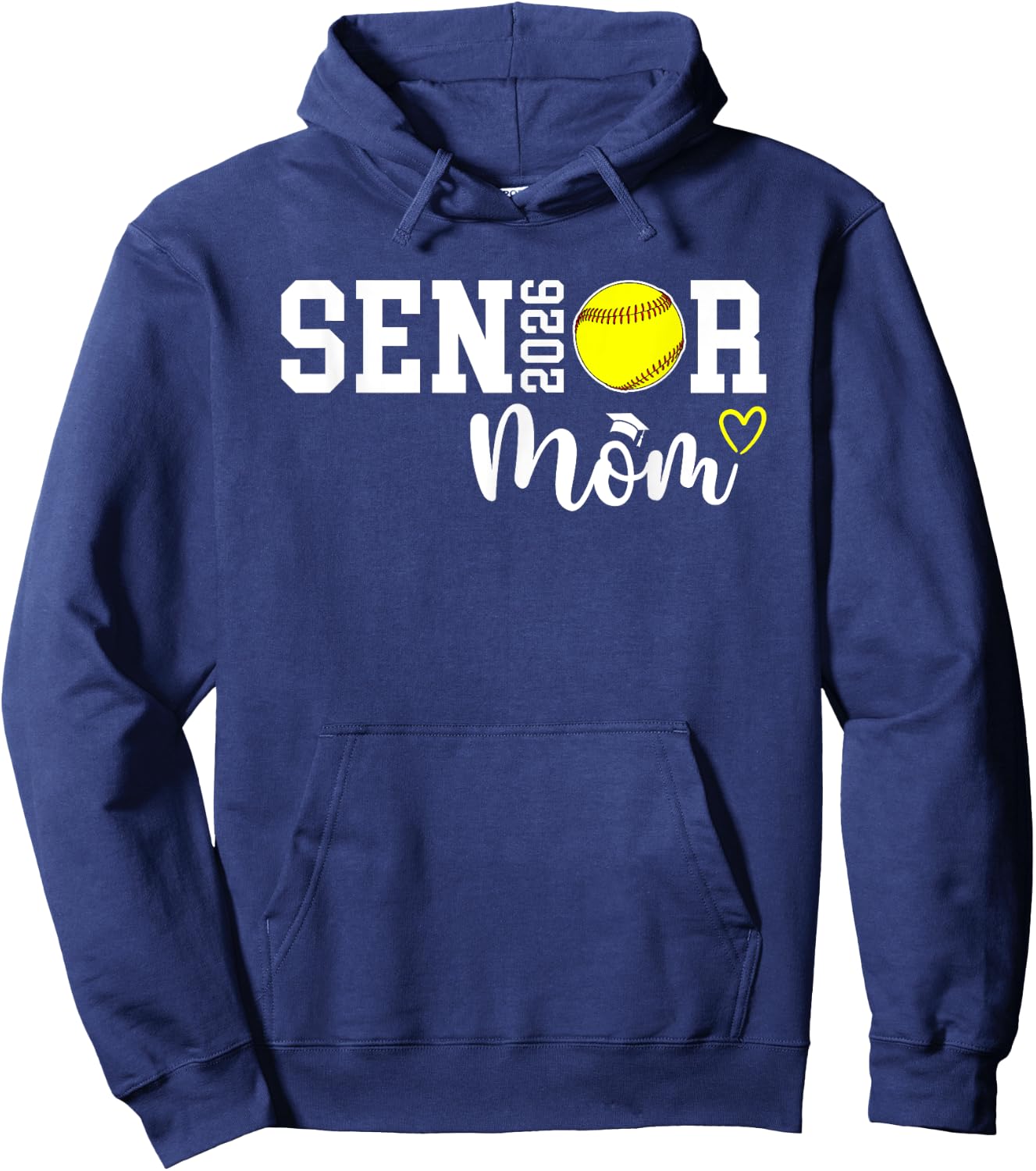 Proud Softball Senior Mom 2026 Softball Player Senior Mama Hoodie - Hoodie | Navy
