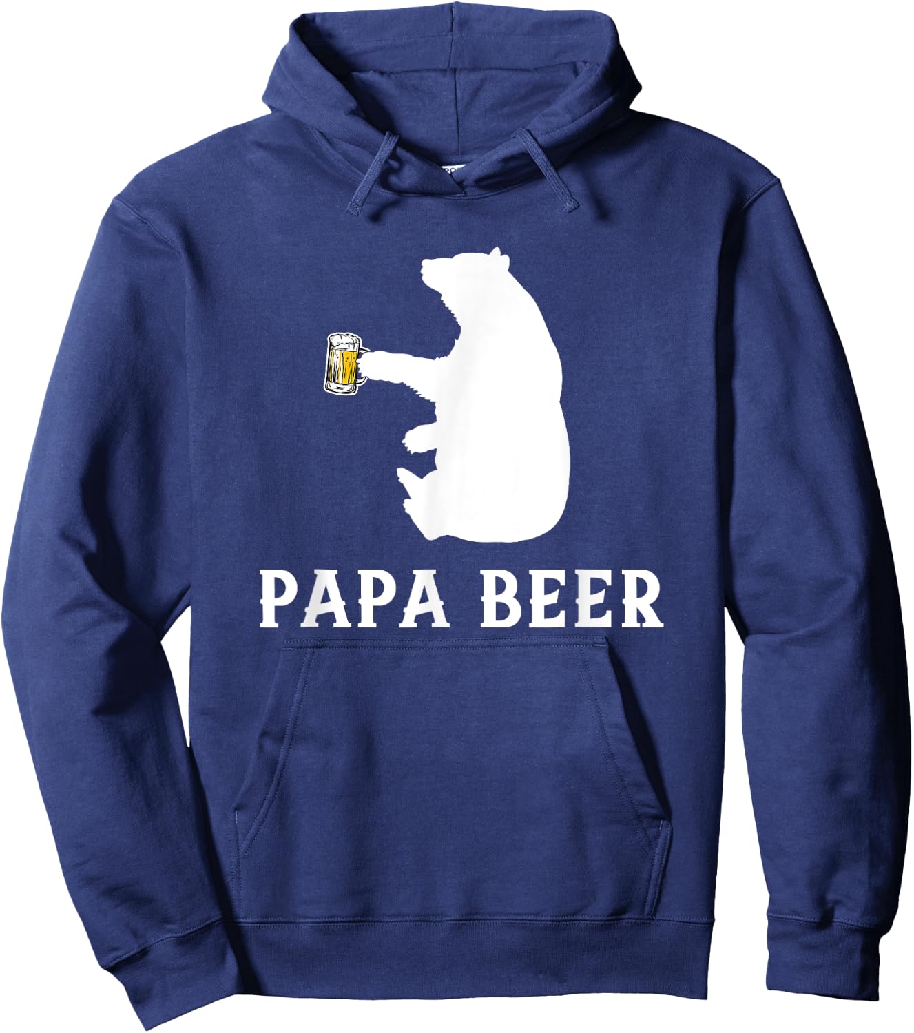 Papa Beer Shirt, Papa Bear Father's Day Gift Hoodie - Hoodie | Navy