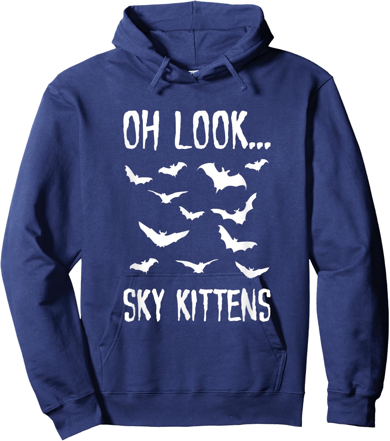 Oh Look Sky Kittens Bats Clothes Men Women Funny Halloween Hoodie - Hoodie | Navy