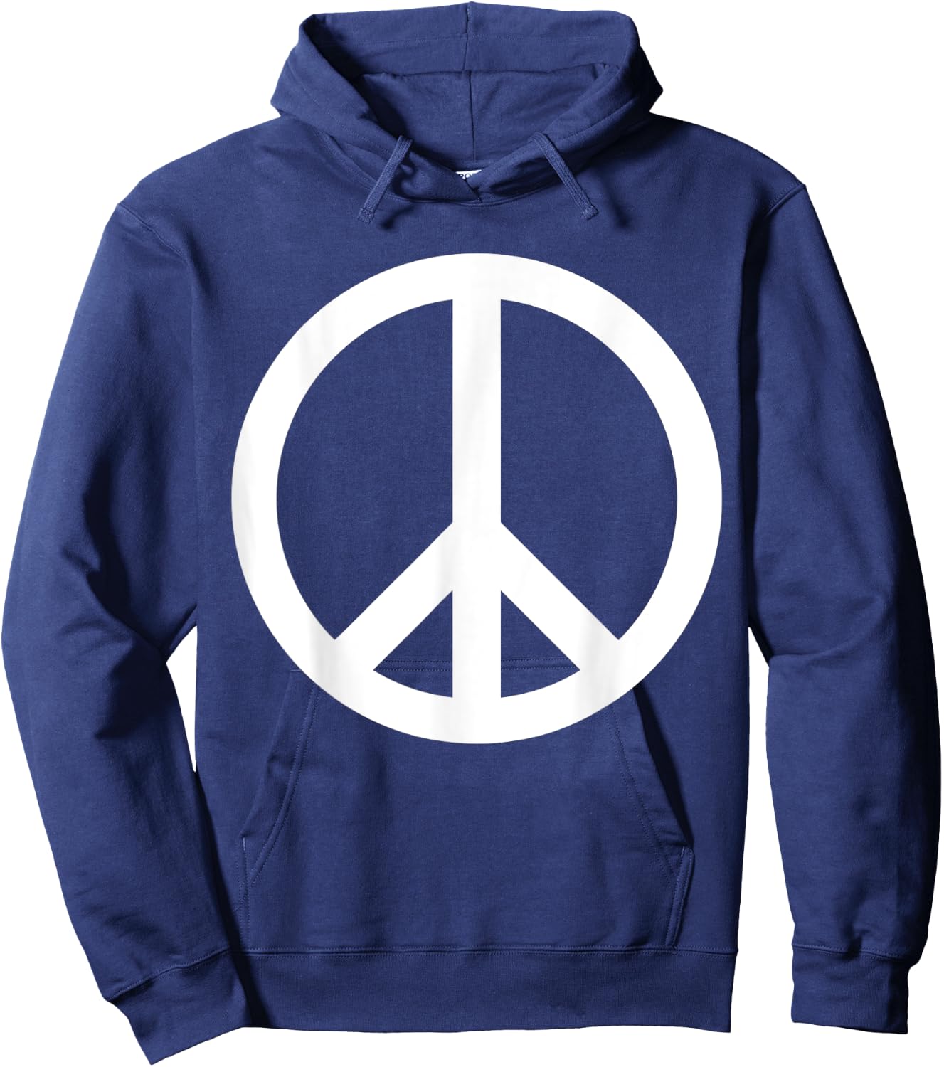 White Peace Sign Hoodie - Hoodie | Navy