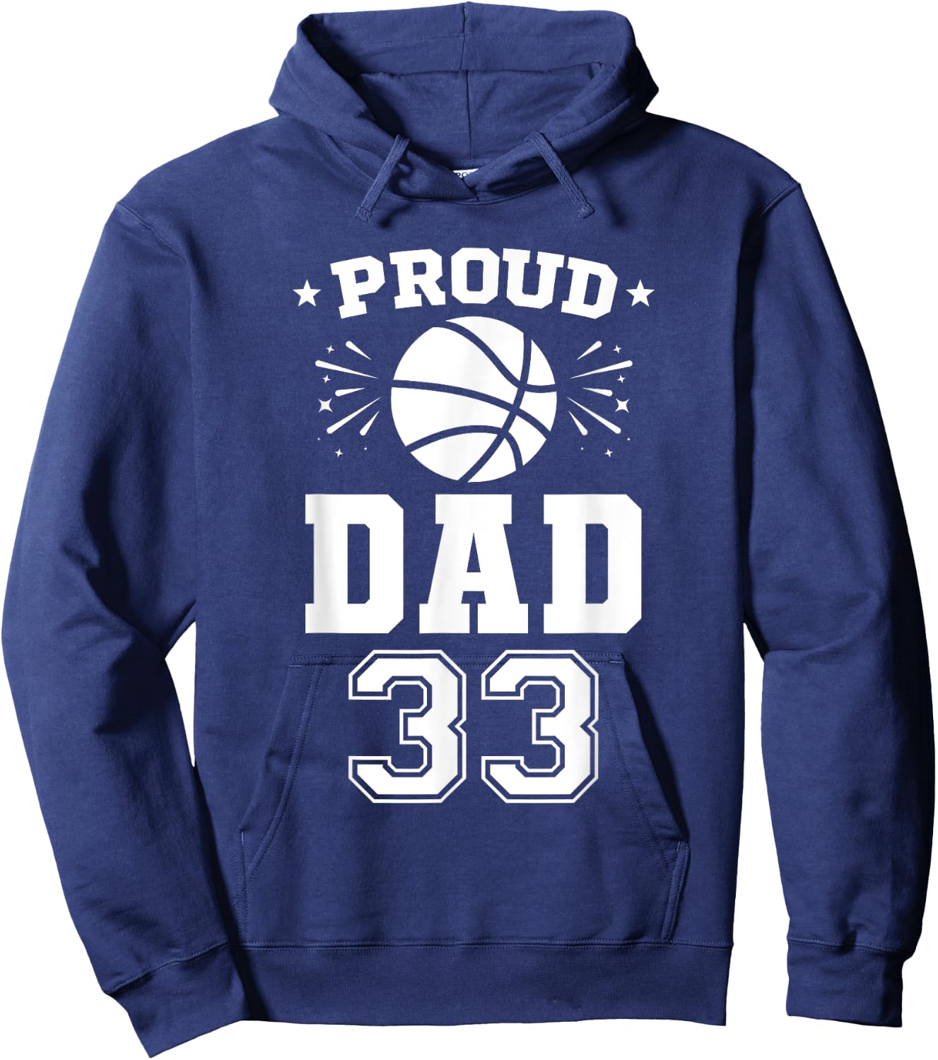 Proud Basketball Dad Number 33 Basketball Player Hoodie - Hoodie | Navy