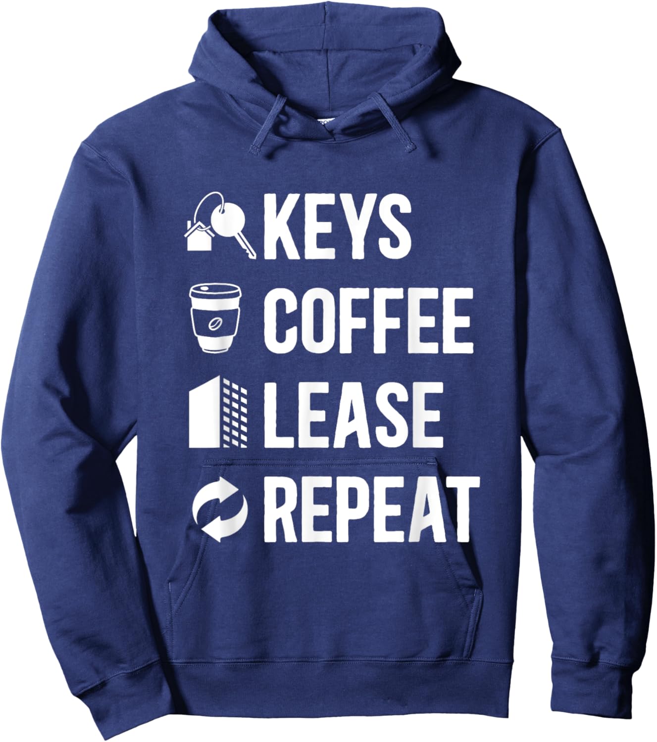 Keys Coffee Lease Repeat Property Management Hoodie - Hoodie | Navy