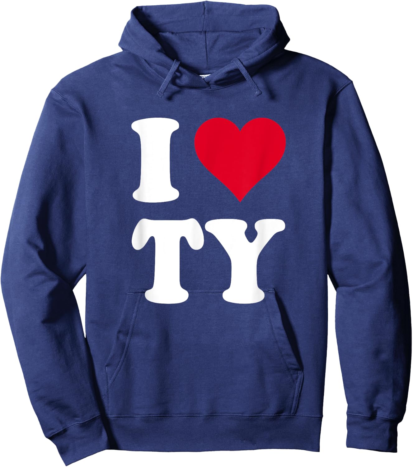 Red Heart I Love Ty Hoodie - Hoodie | Navy