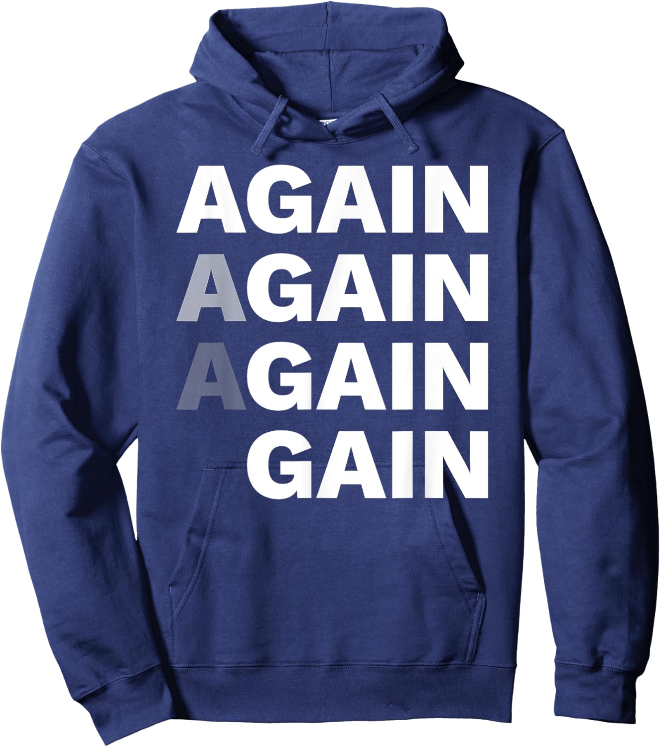 Again Gain Motivational Gym Workout Bodybuilding Fitness Hoodie - Hoodie | Navy