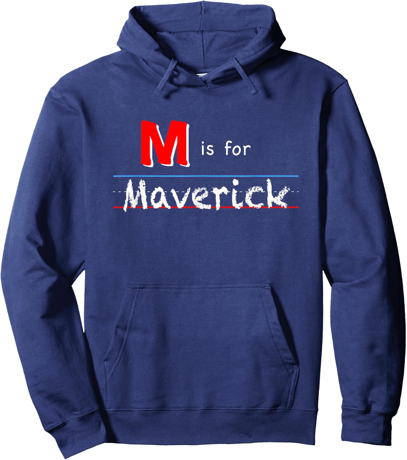 M Is For Maverick, boys custom personalized name kids school Hoodie - Hoodie | Navy