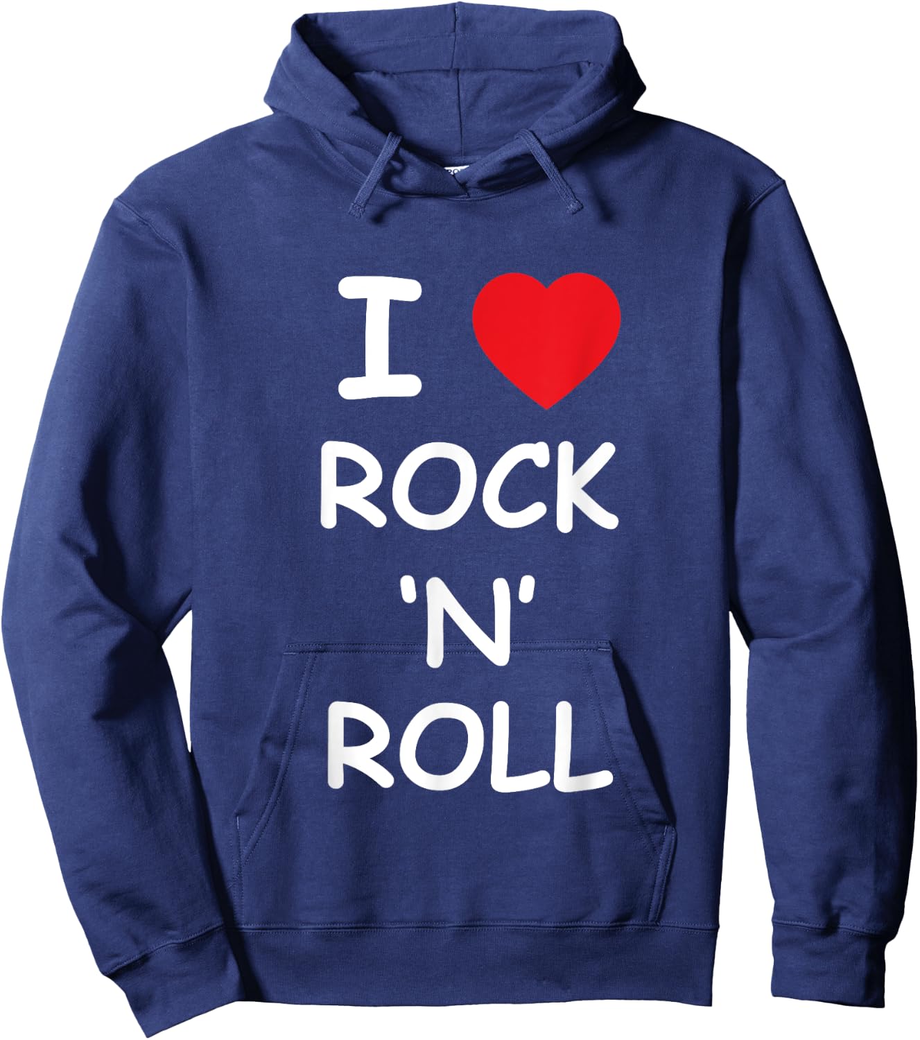 I Love Rock and Roll Music Lover Gift Vintage Retro Concert Hoodie - Hoodie | Navy