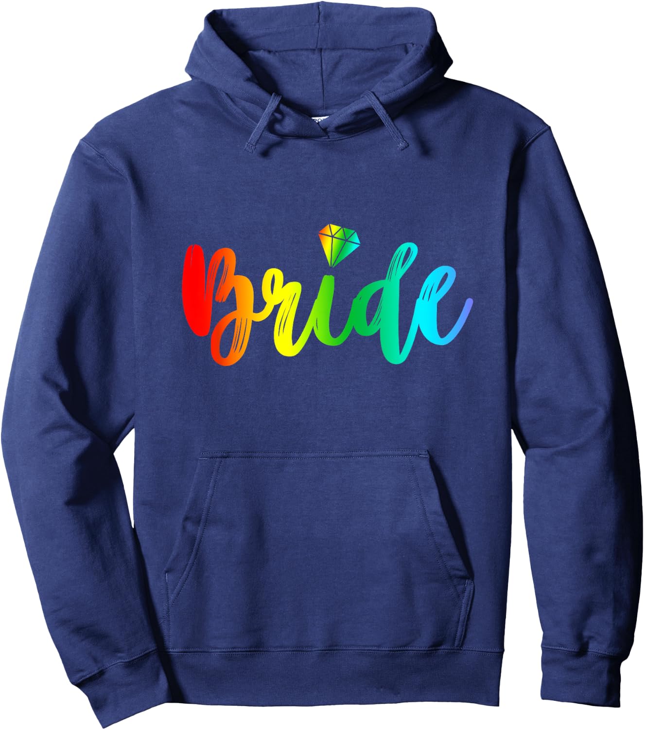 Bachelorette Gay Bride Shirt Rainbow Pride Engaged Party Hoodie - Hoodie | Navy