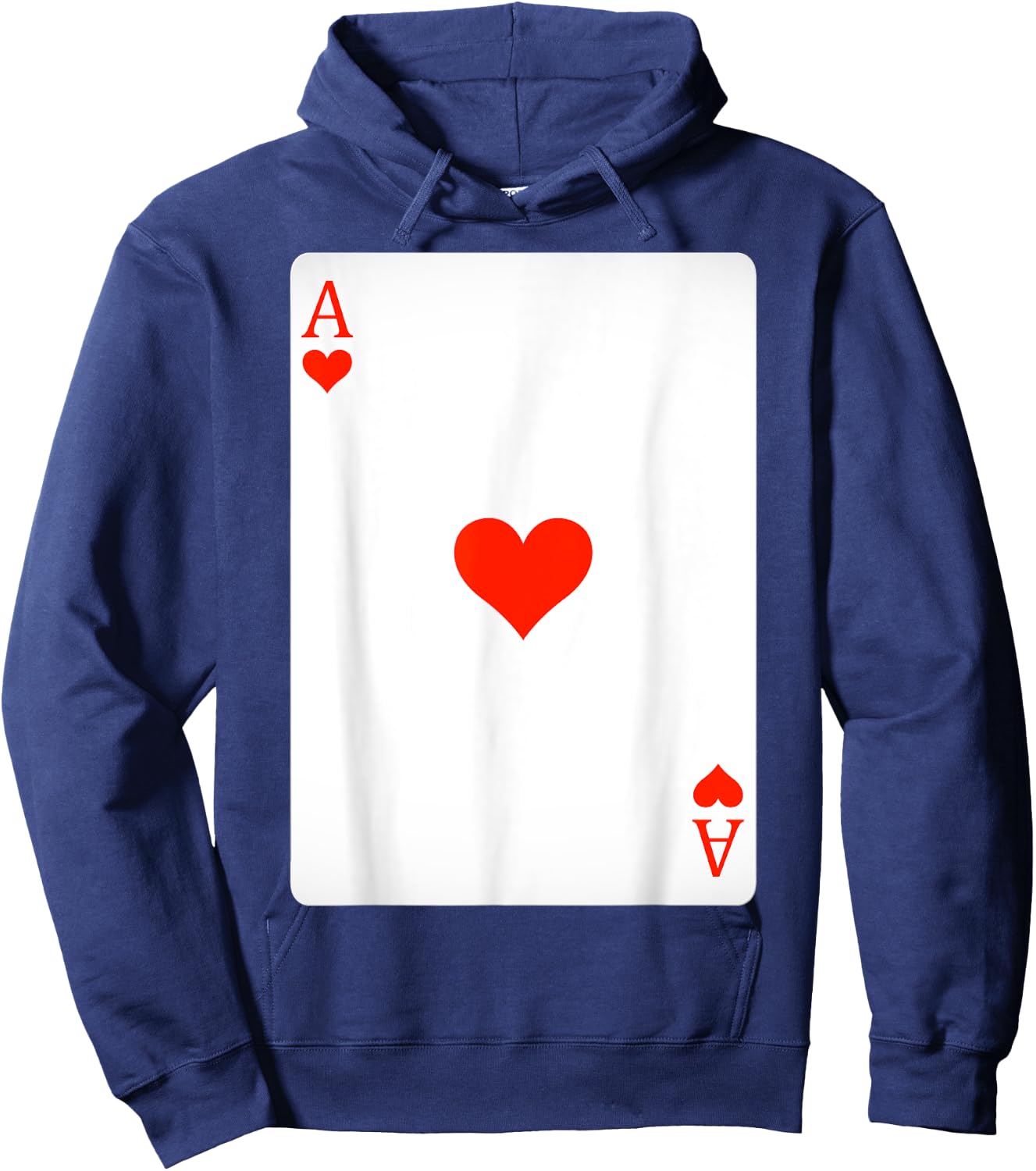 Ace of Hearts Playing Cards Shirt Easy Halloween Costume Hoodie - Hoodie | Navy