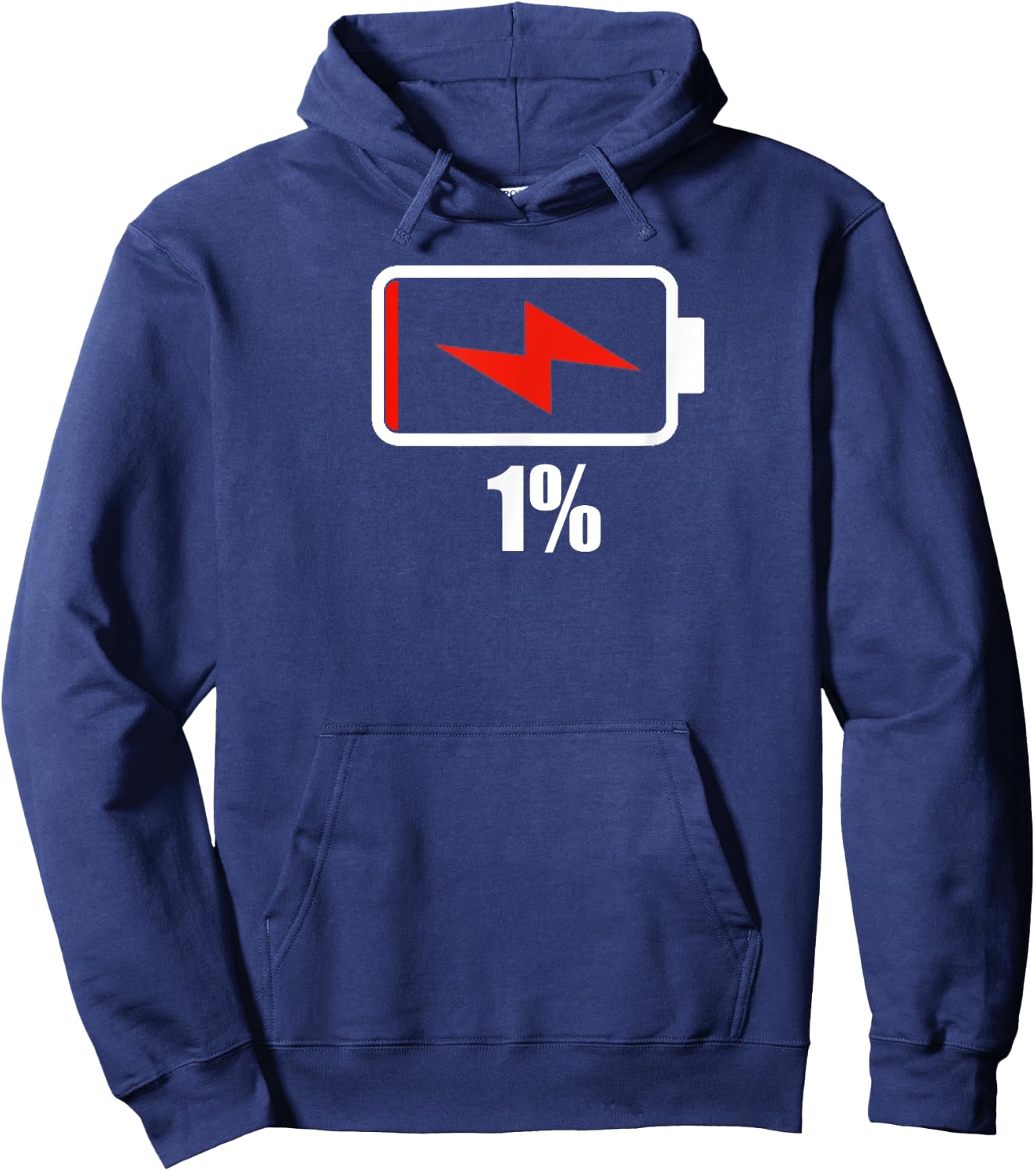 Battery 1% remaining Battery low battery low dead Hoodie - Hoodie | Navy
