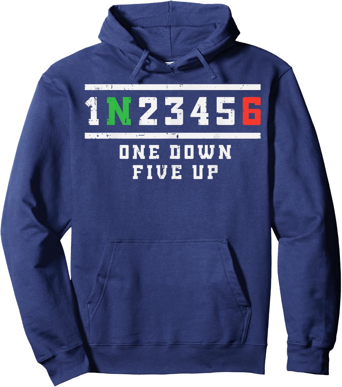 Motorcycle Gear Shift One Down Five Up Biker Men Women Kids Hoodie - Hoodie | Navy