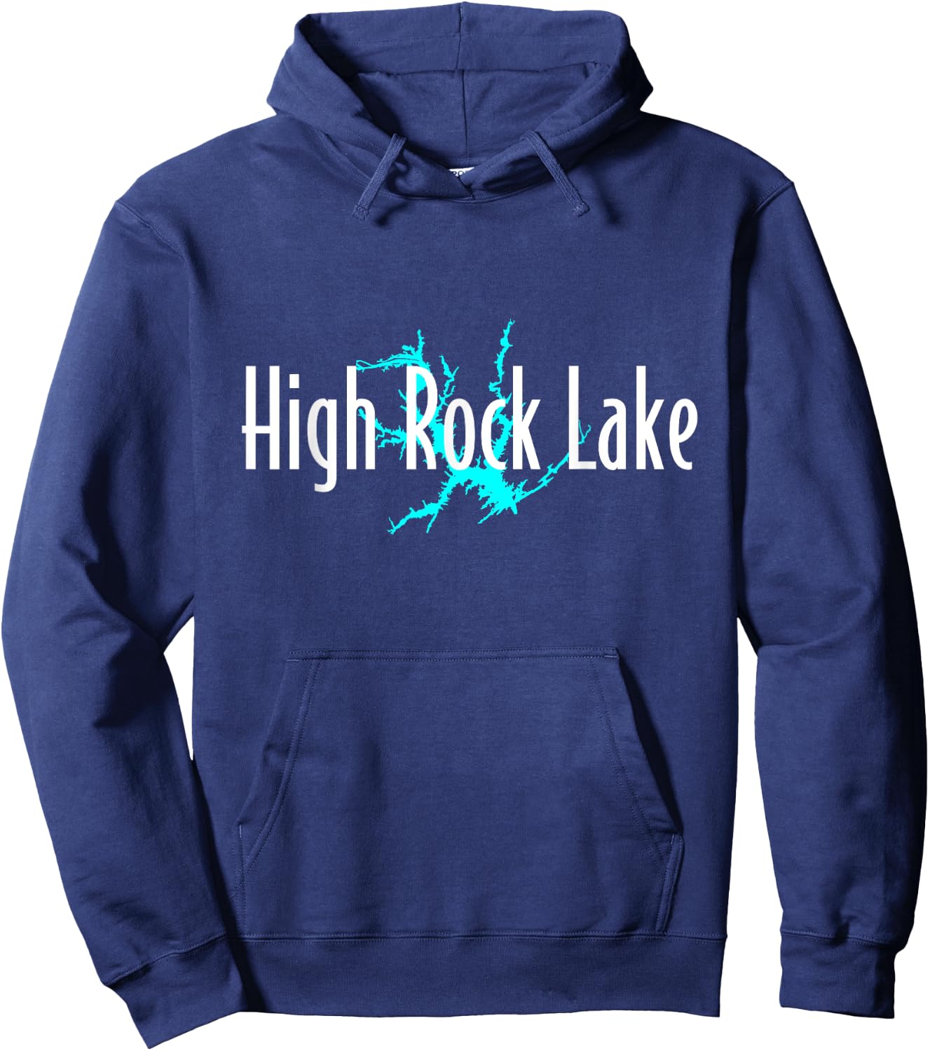 Minimalist High Rock Lake - North Carolina Hoodie - Hoodie | Navy