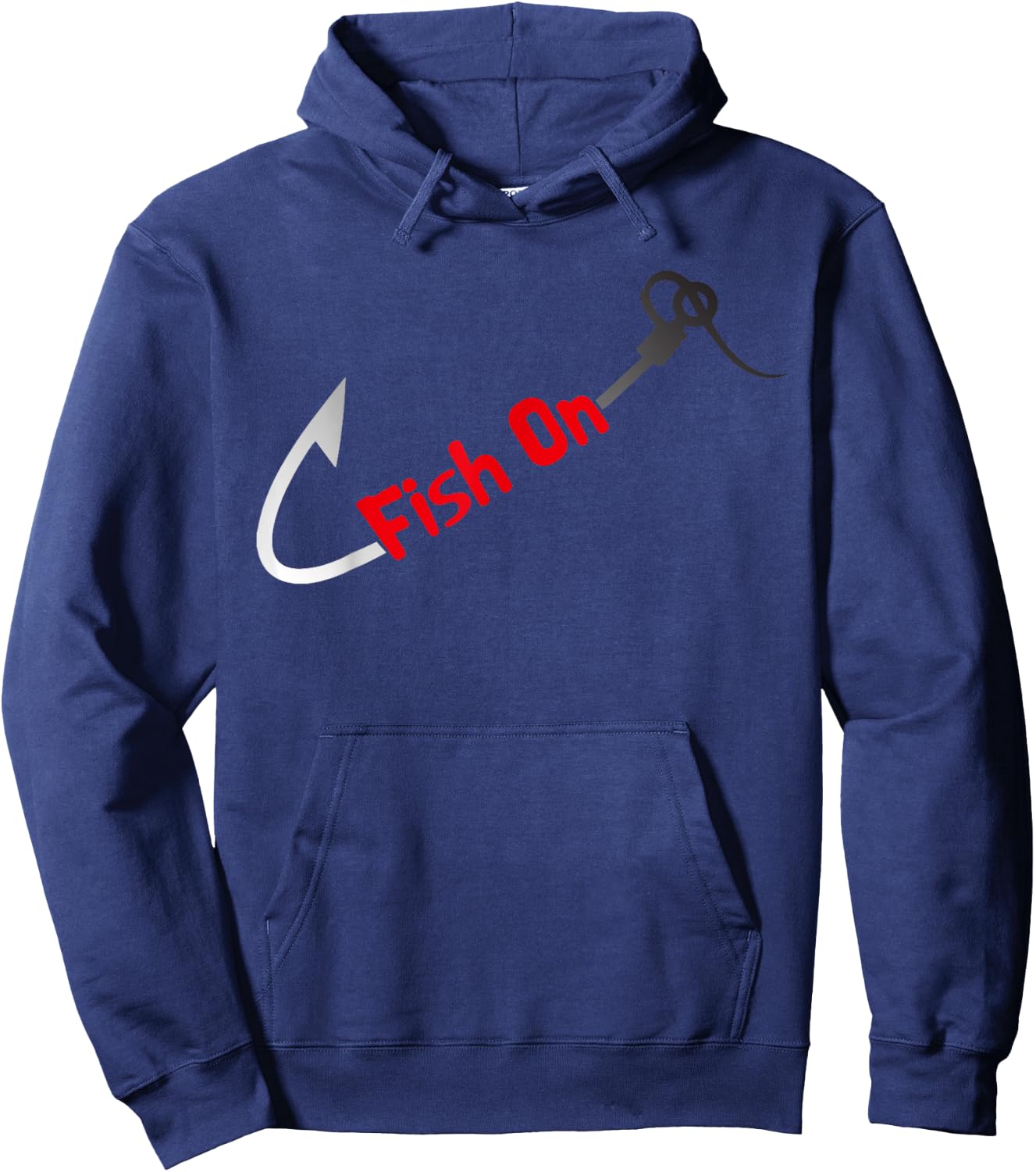 Fish On Fisherman Bass Fish Fishing Hook Joke Funny Quote Hoodie - Hoodie | Navy