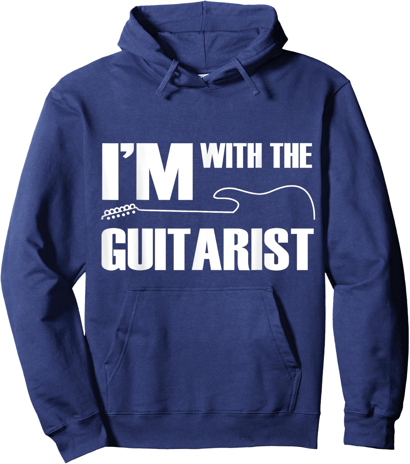 I'm With The Guitarist Funny Guitar Player Wife Girlfriend Hoodie - Hoodie | Navy