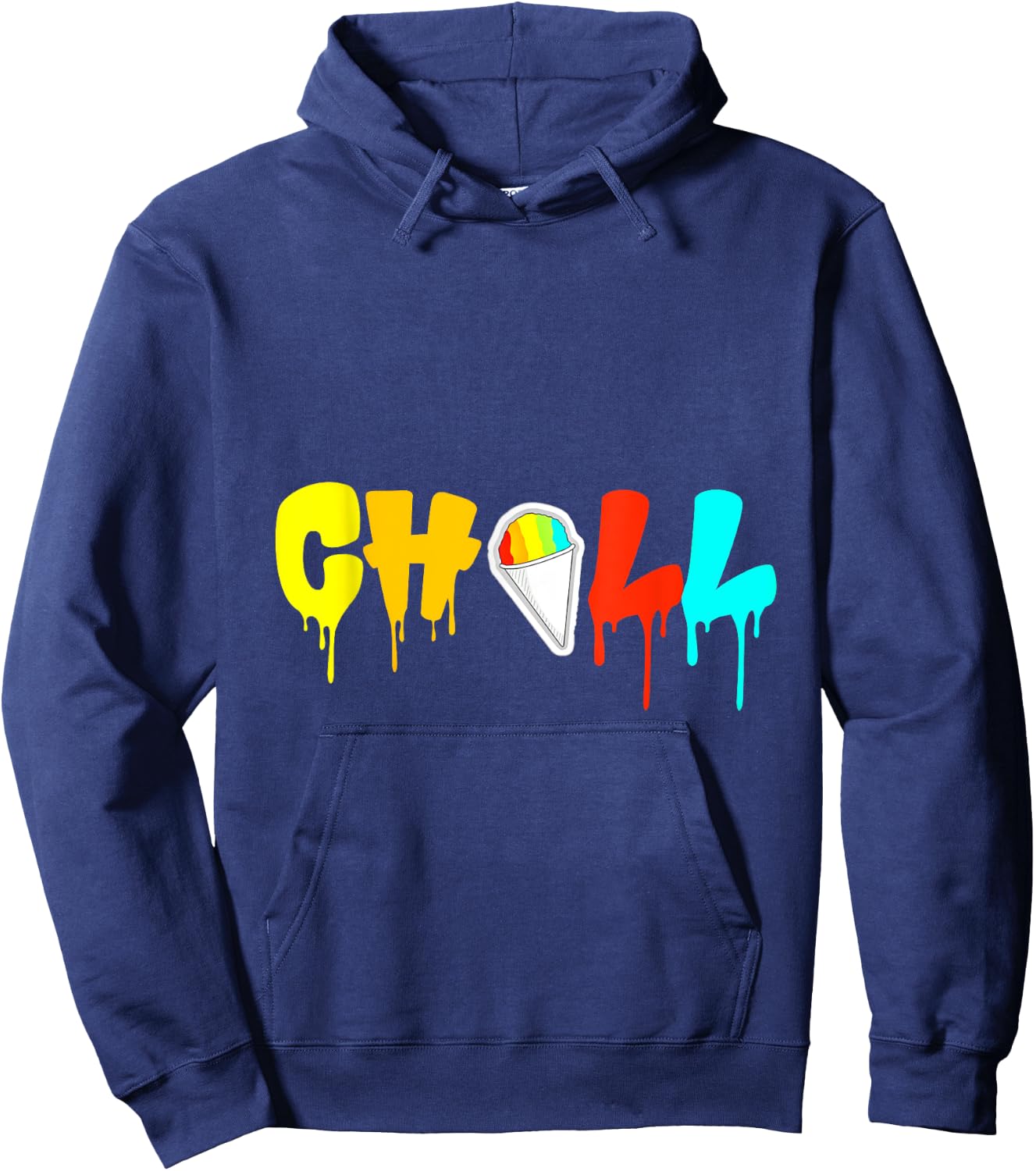 Funny Retro Chill Snow Cone Cool Ice Cream Lover Men Women Girls Kids Hoodie - Hoodie | Navy