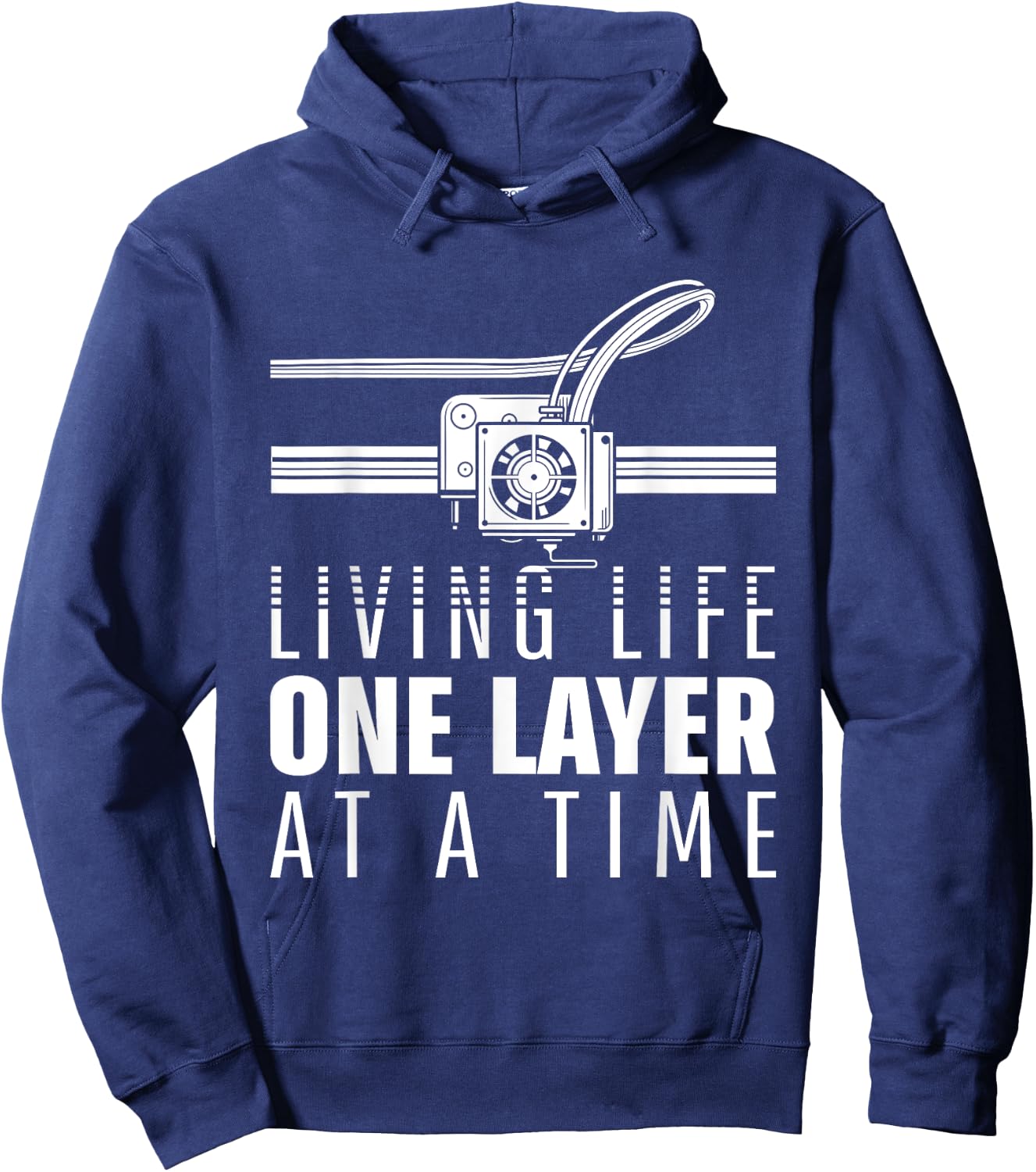 Funny 3D Print Printer Geeks Filament Printing Machine Lover Hoodie - Hoodie | Navy