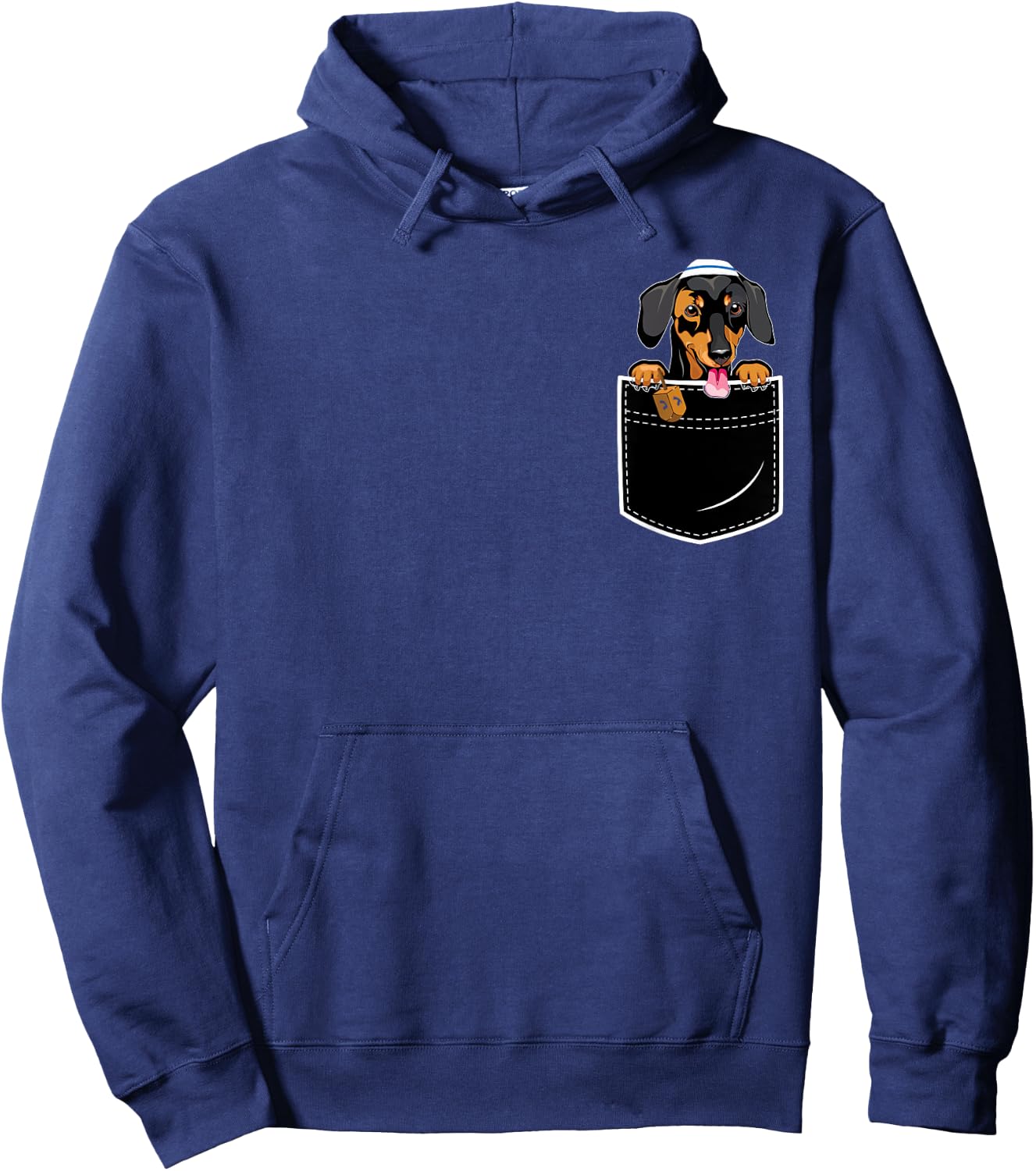Wiener Hanukkah Pajamas Chanukah Doxie Pocket Dachshund Dog Men Women Kids Hoodie - Hoodie | Navy