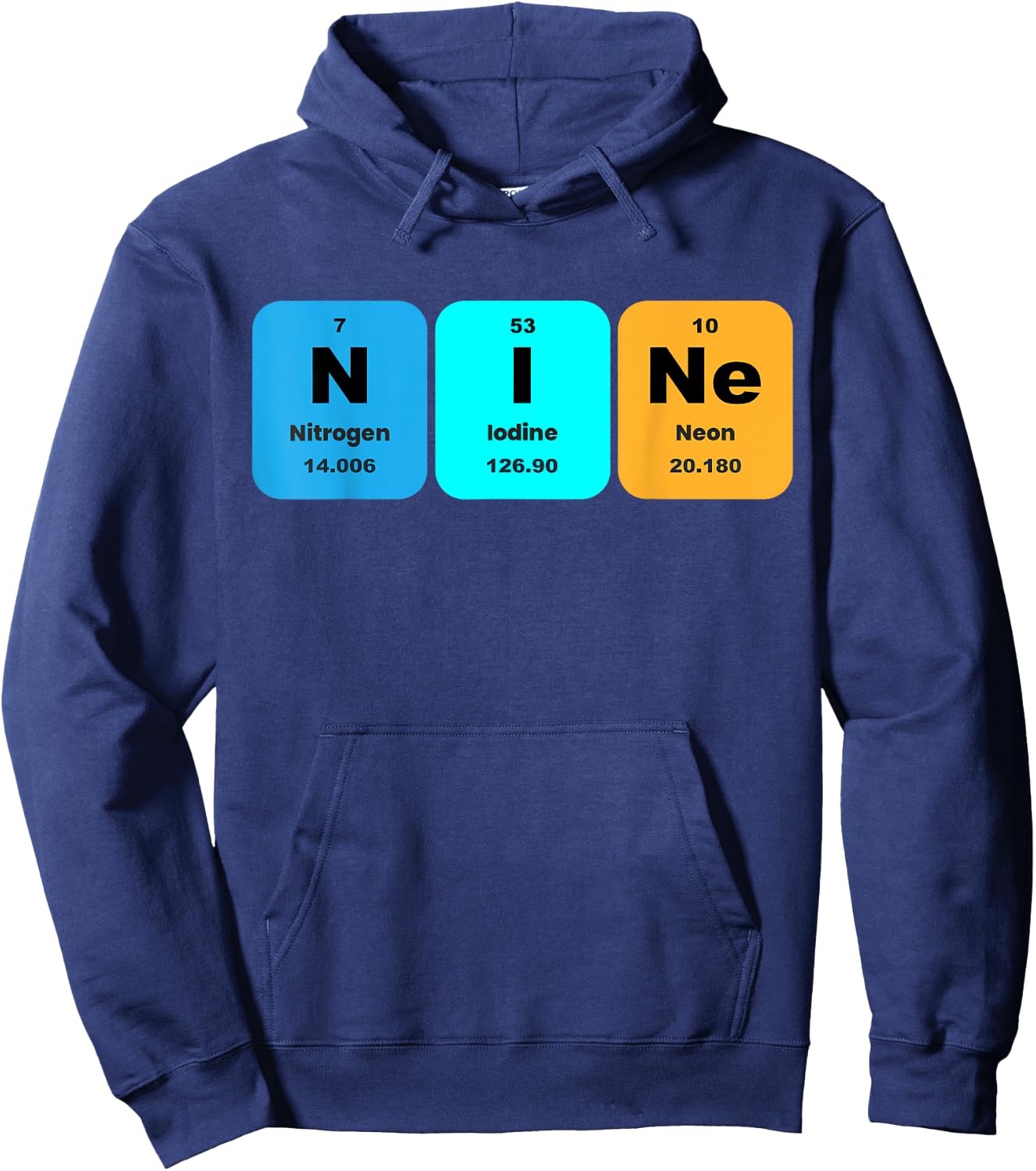 Fun 9th Birthday Nine Periodic Table Chemistry 9 Year Old Hoodie - Hoodie | Navy