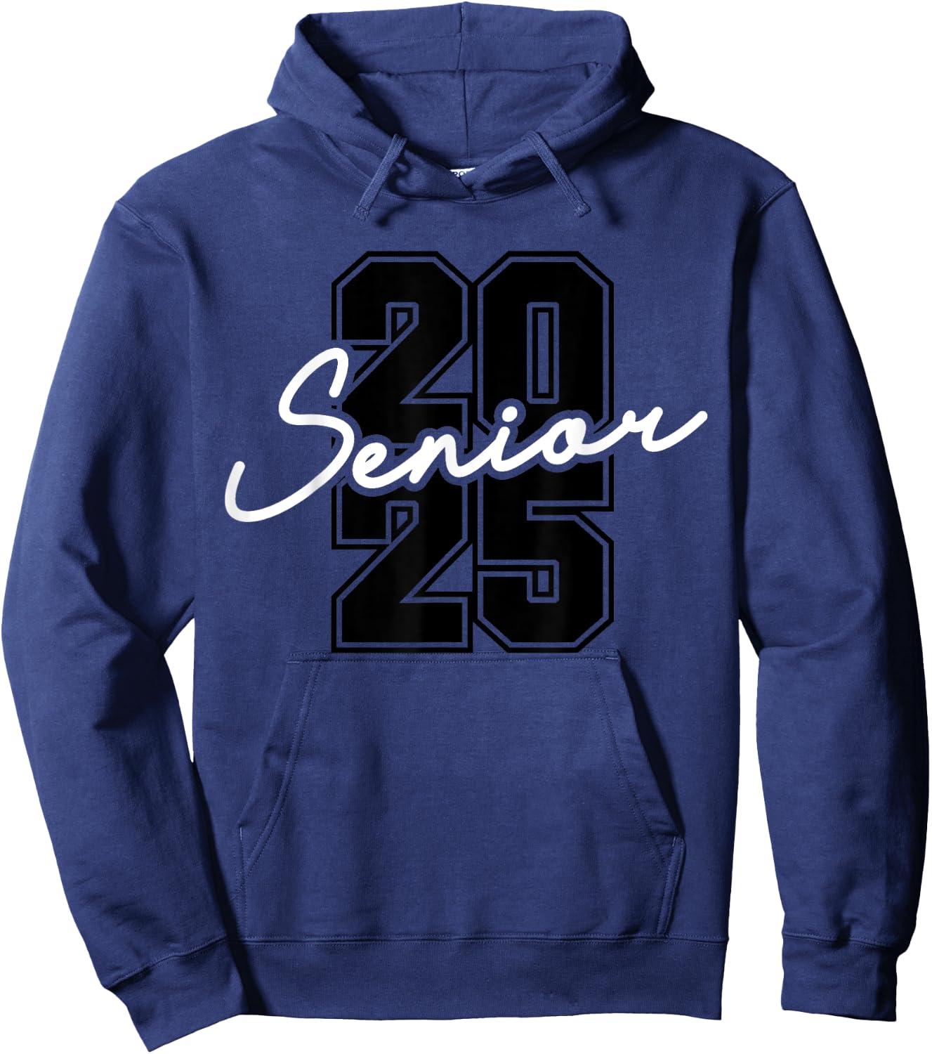 Class of 2025 Senior High School College Graduation White Hoodie - Hoodie | Navy