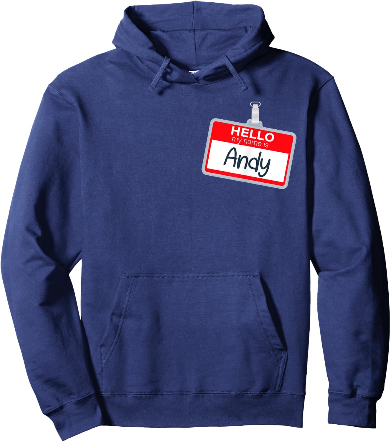 Hello My Name Is Andy Funny Halloween Costume Name Tag Hoodie - Hoodie | Navy