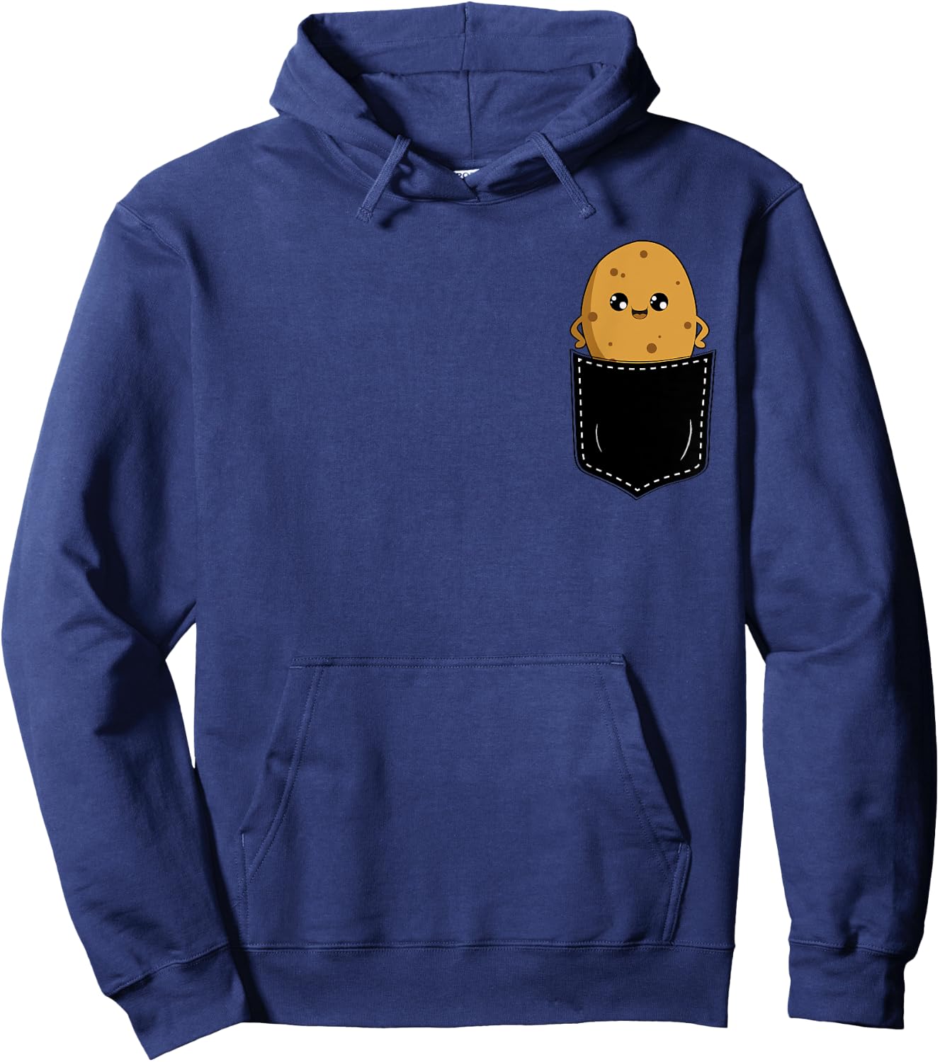 Potato In The Pocket Funny Potato Lover Cute Pocket Potato Hoodie - Hoodie | Navy