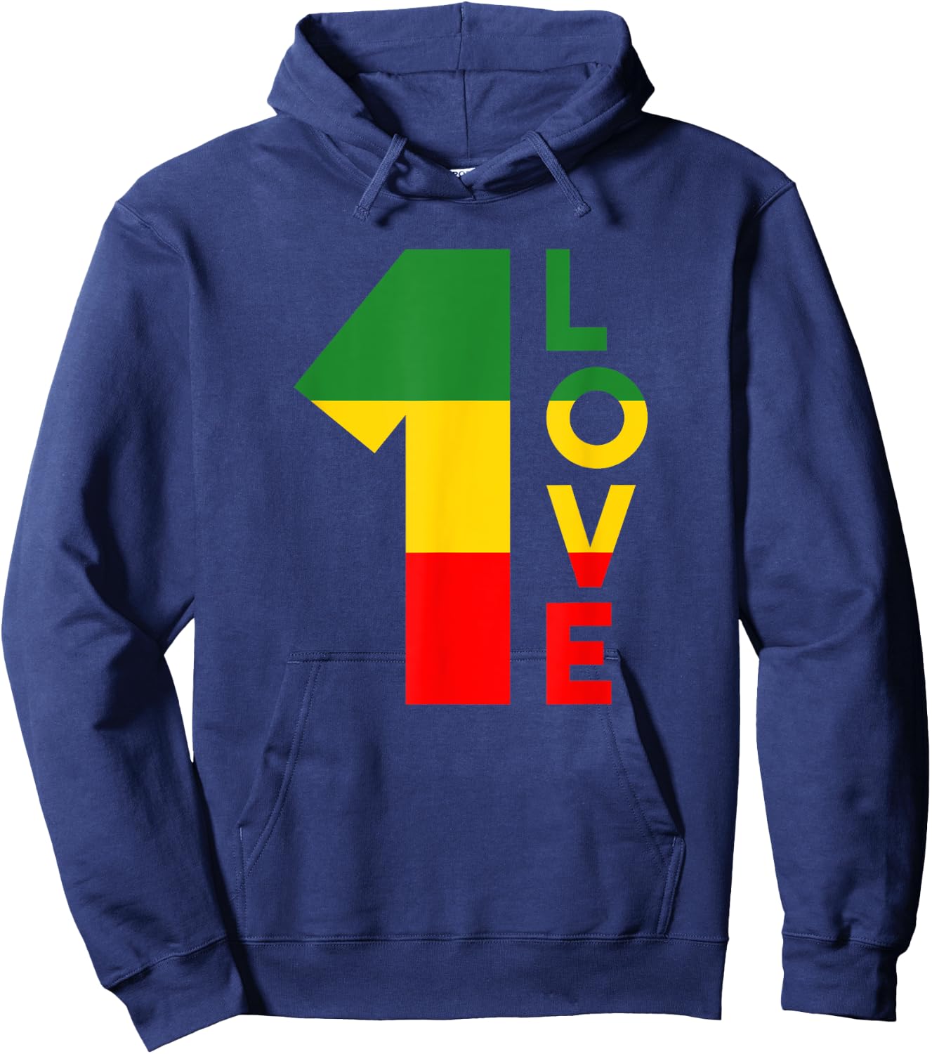 Reggae Music Rastafarian 1 Love Rasta Jamaica Hoodie - Hoodie | Navy