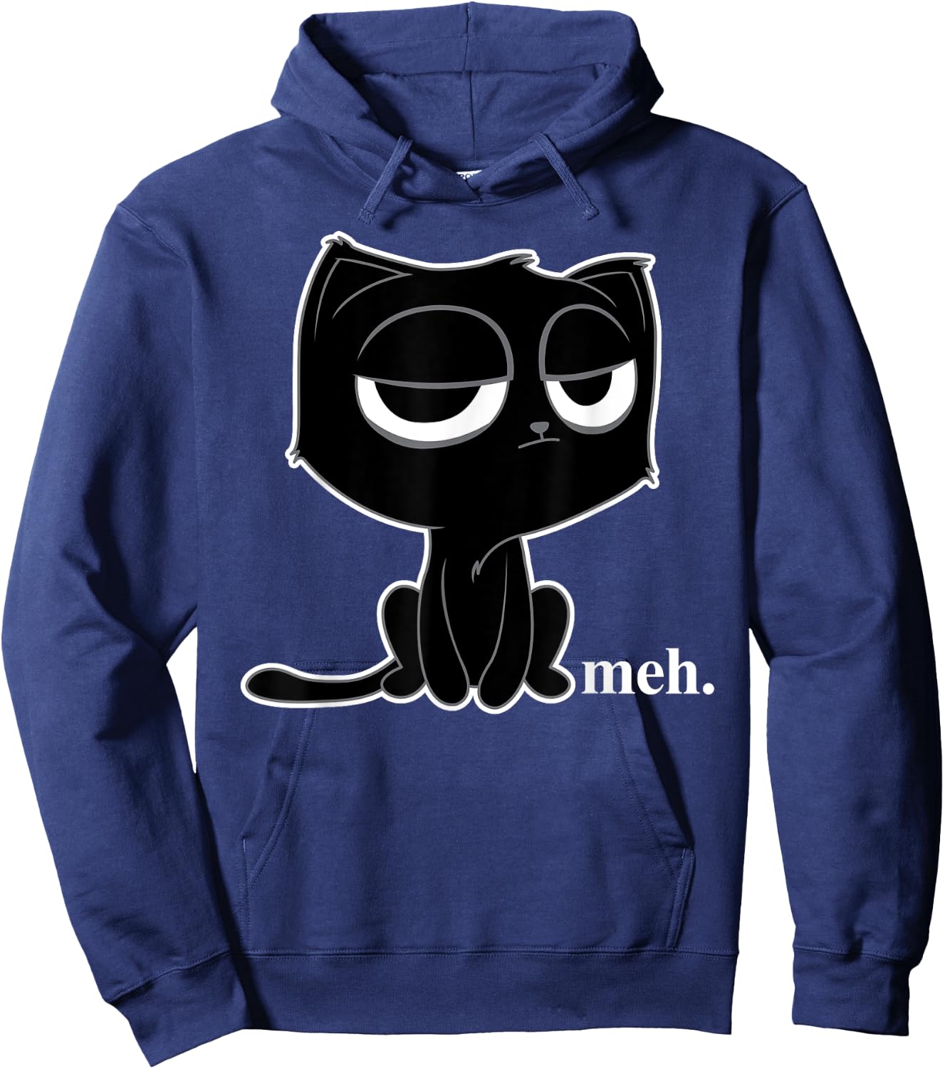 Funny Meh Cat - Cute Kitty Shirt Hoodie - Hoodie | Navy