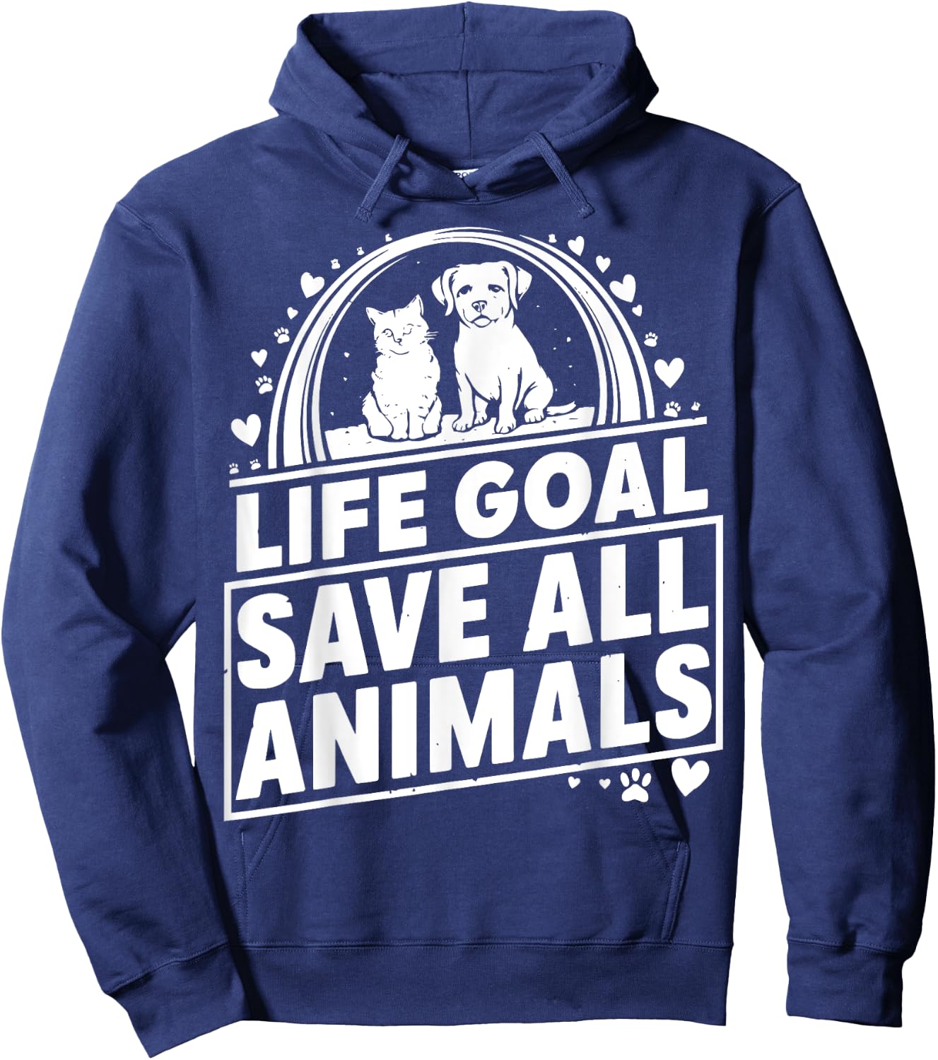Life Goal Save All The Animals Vintage Rescue Animal Retro Hoodie - Hoodie | Navy