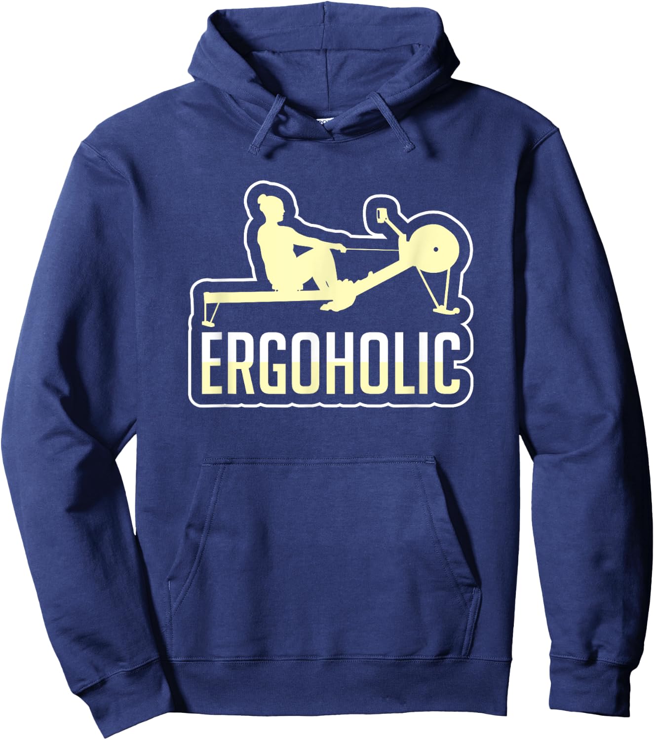 Rowing Machine Exercise Erg Workout Fitness Funny Ergometer Hoodie - Hoodie | Navy