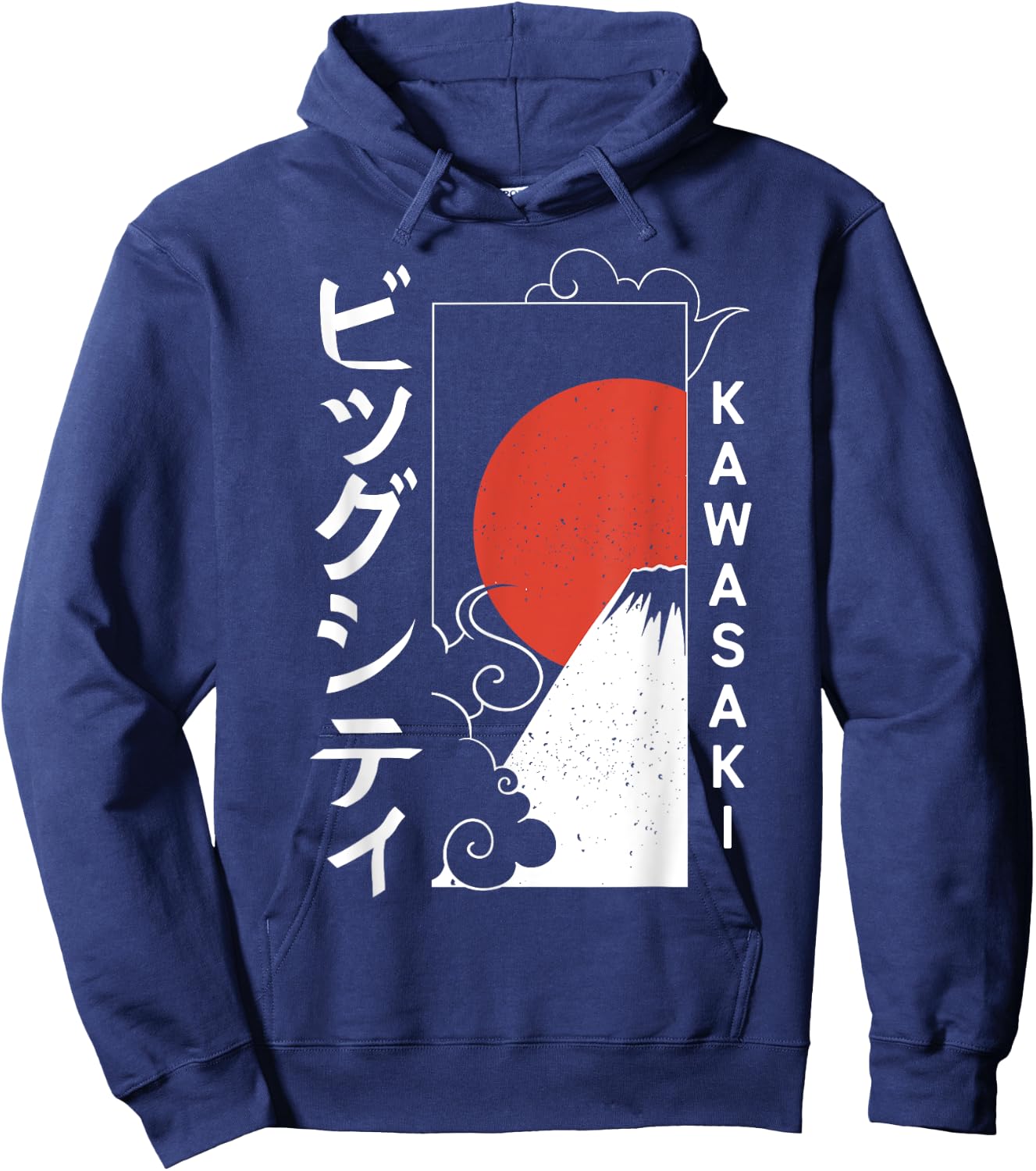 Kawasaki City 90s Retro Japan Aesthetics 80s Kawasaki Hoodie - Hoodie | Navy