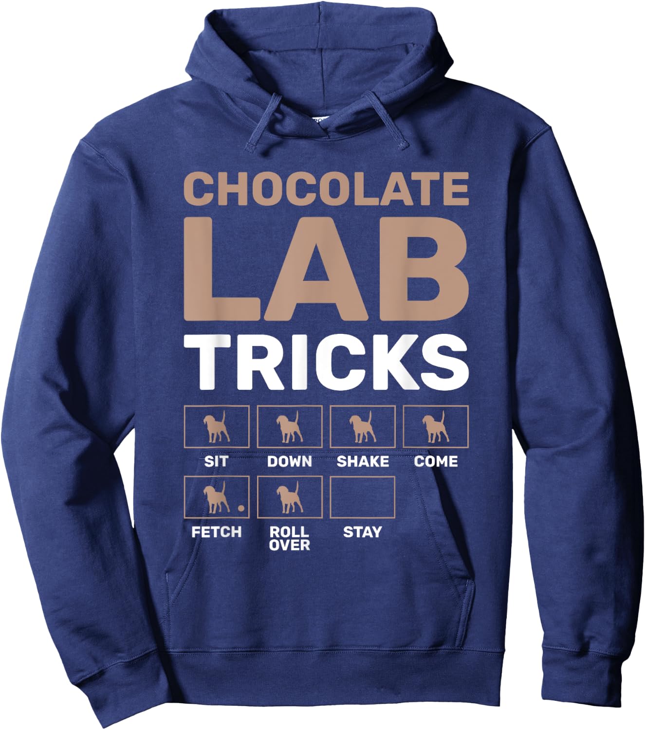 Chocolate Lab Tricks Black Labrador Hoodie - Hoodie | Navy